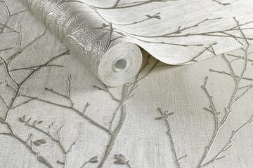 Boutique Vliestapete Water Silk Sprig ivory, geprägt, 1000 cm Länge