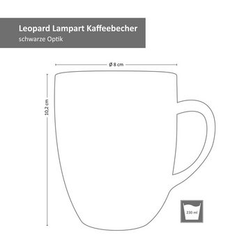 MamboCat Becher 6er Set Kaffeebecher Leopard 340ml