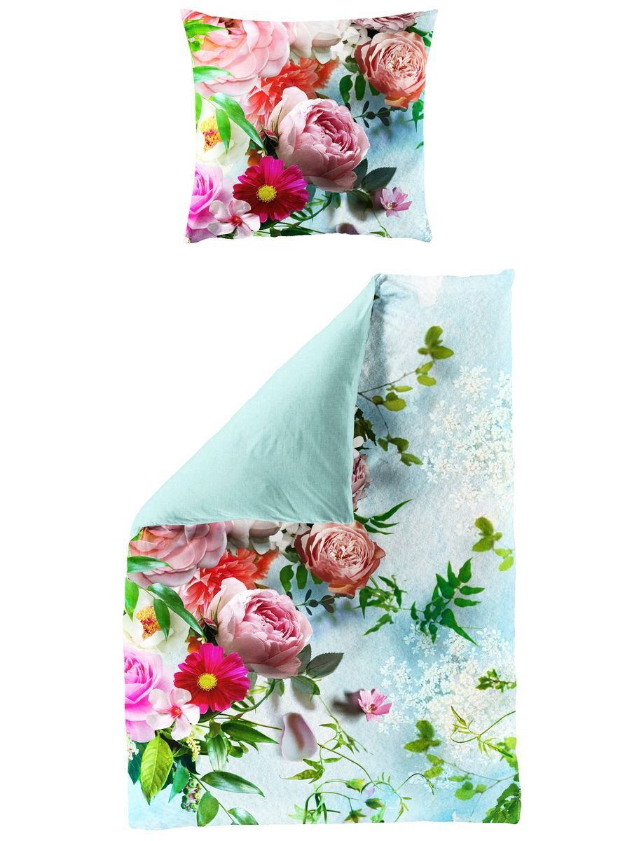 JACK Wendebettwäsche 135x200cm Digitaldruck Blumen Pfingstrose günstig online kaufen
