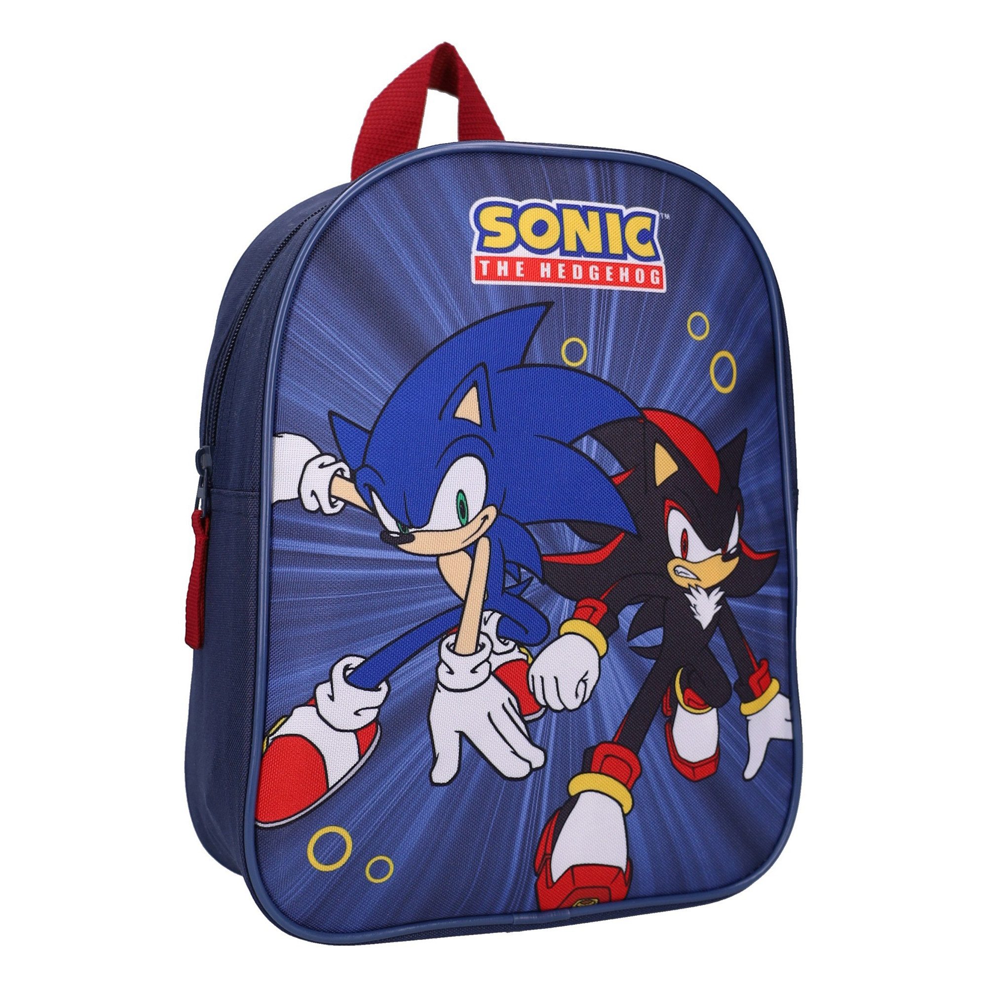 Sonic The Hedgehog Kinderrucksack mit Reißverschluss Hauptfach und Trageschlaufe Schultasche (Packung)