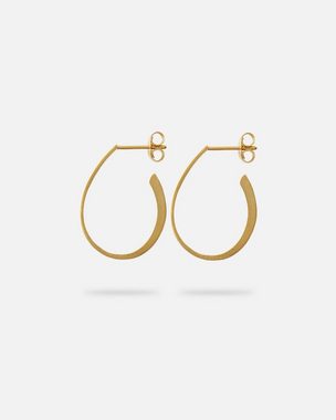 Pernille Corydon Paar Creolen Oval Ohrringe Damen 3,8 cm, Silber 925, 18 Karat vergoldet