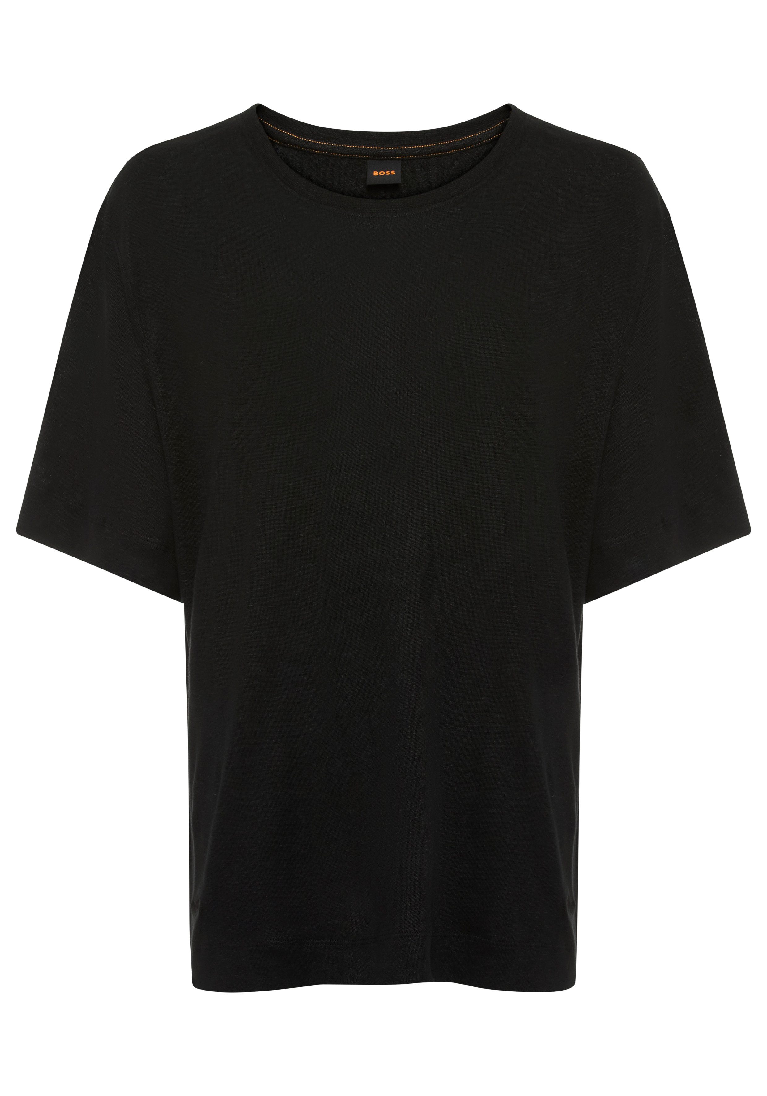 BOSS ORANGE T-Shirt Emma Premium Damenmode aus reinem Leinen, Rundhals