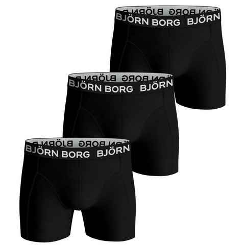 Björn Borg Boxershorts Solid Cotton Stretch 3er Pack Herren (3-St)