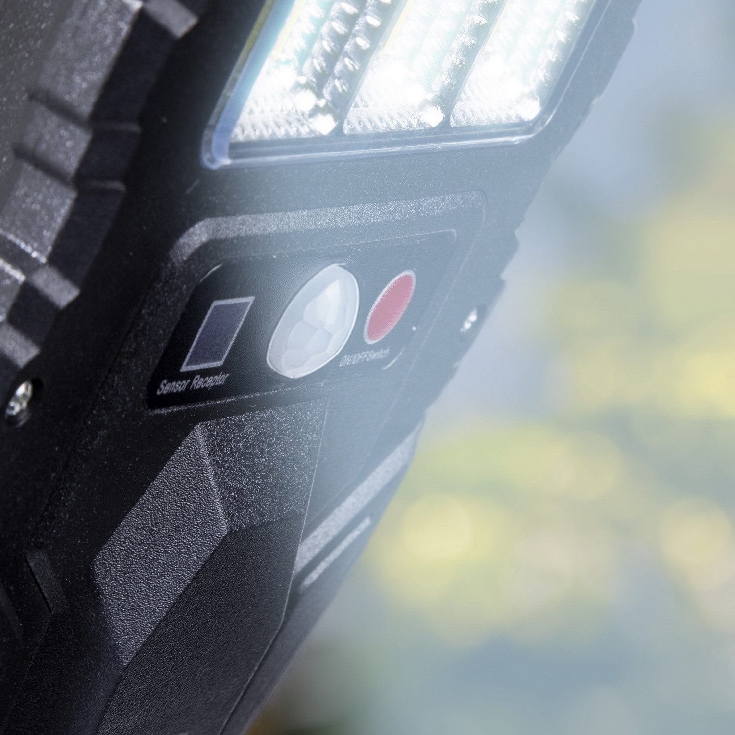 Haushalt International LED Solarleuchte Solarstrahler mit Bewegungsmelder integrierte 108 SMD LEDs, LED fest integriert, kaltweiß, 3 Leuchtmodi inklusive Fernbedienung