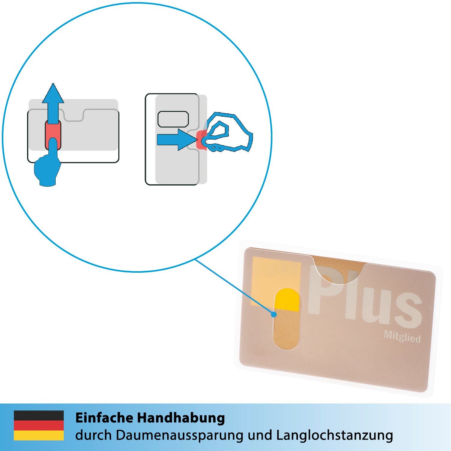 mit Scheckkarte Längseinschub 6 EC Etui valonic Schutzhülle - Stück valonic