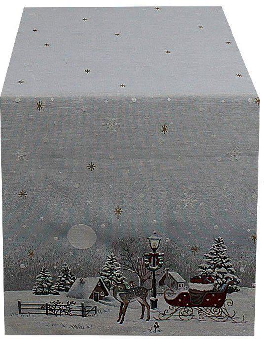 HOSSNER - HOMECOLLECTION Tischläufer Nicky, Weihnachtsdeko, Winterzeit (1-tlg), mit weihnachtlichem Motiv