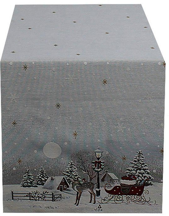 HOSSNER - HOMECOLLECTION Tischläufer Nicky, Weihnachtsdeko, Winterzeit (1- tlg), mit weihnachtlichem Motiv, Hochwertiger Tischläufer von Hossner
