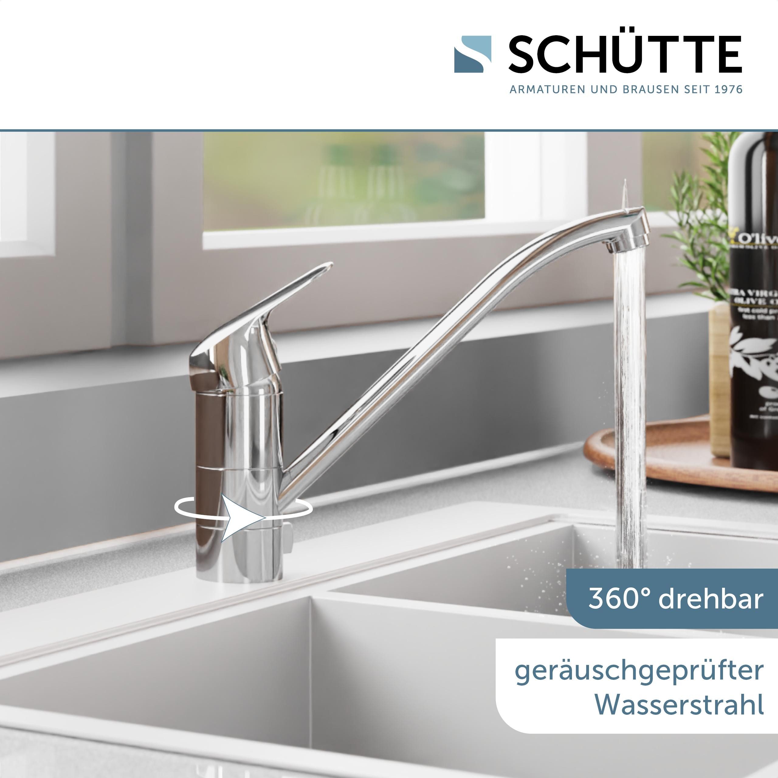 Schütte Spültischarmatur LUCA für Unterfenster-Montage, Wasserhahn Küche in Chrom, Hochdruck