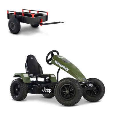 Berg Go-Kart BERG Gokart XXL Jeep® Revolution olivegrün BFR mit Anhänger
