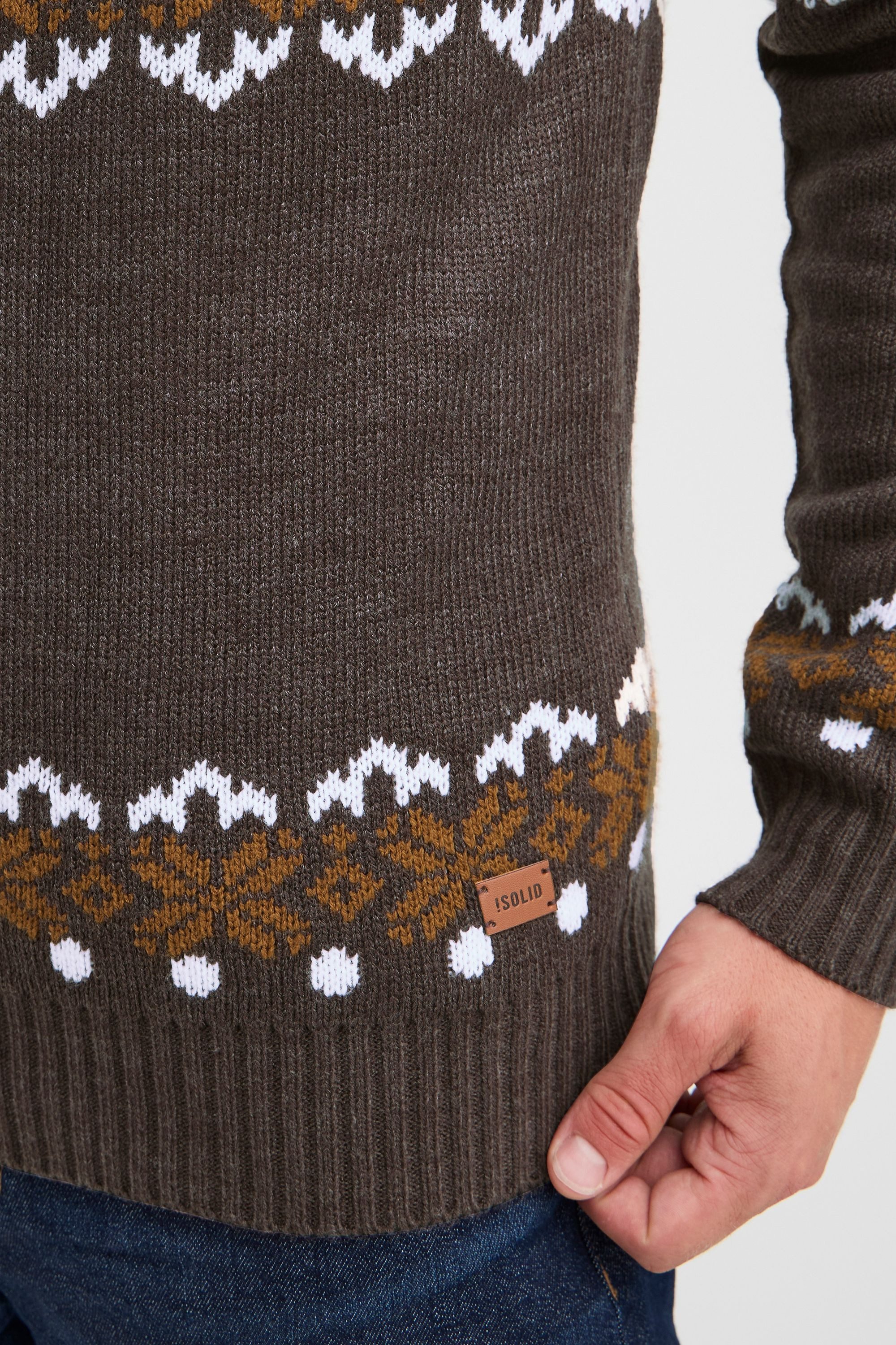 !Solid Troyer SDNorwin Strickpulli mit Norweger Strickmuster