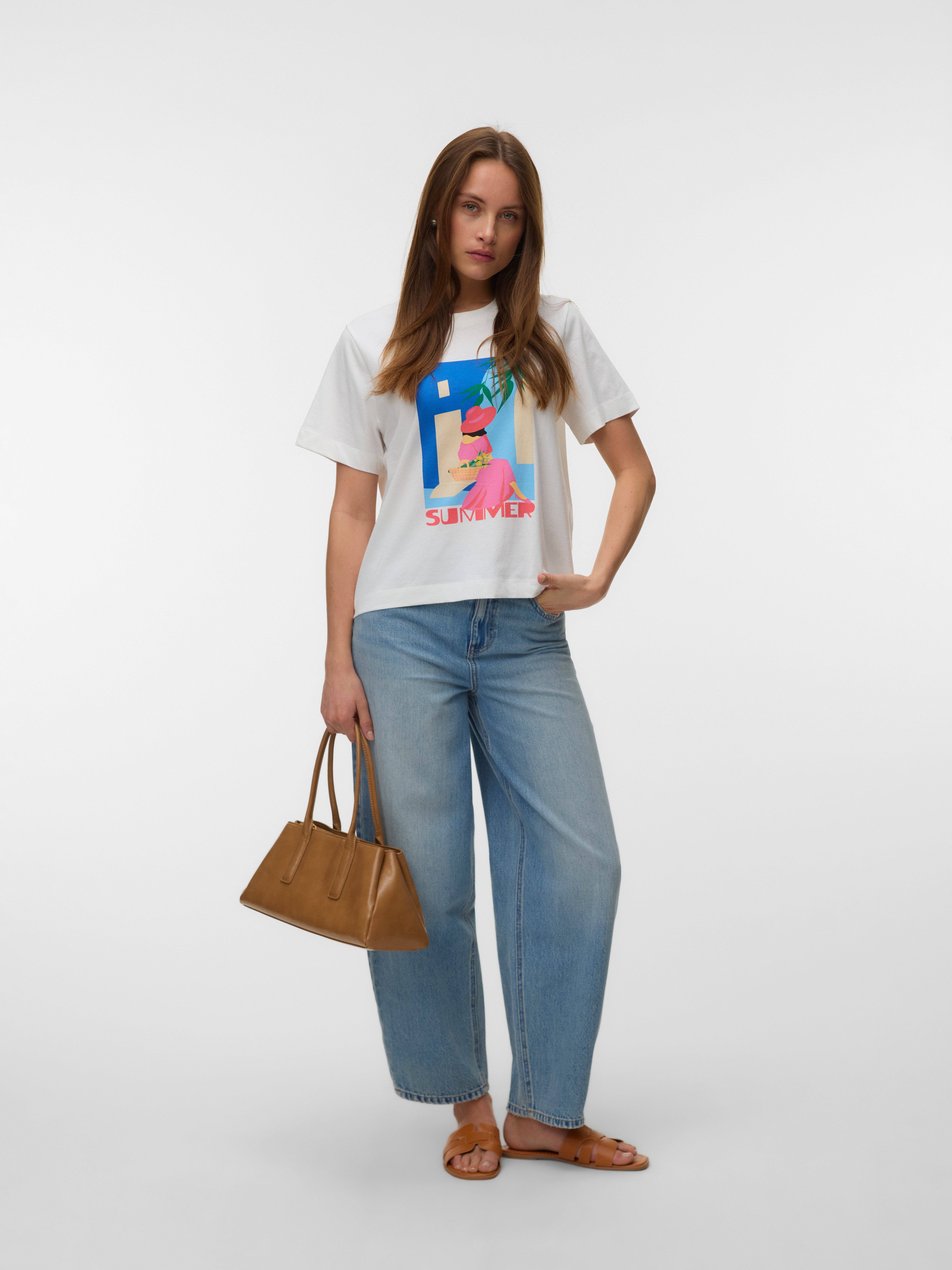 Vero Moda Kurzarmshirt VMSALLI METTE SS TOP BOX JRS Baumwolle, regular fit – Bild 4 von 5