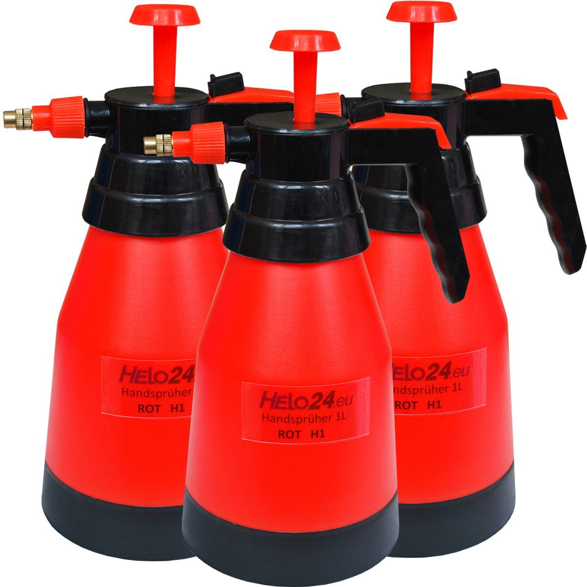 HELO24 Sprühflasche 3x Drucksprüher H1