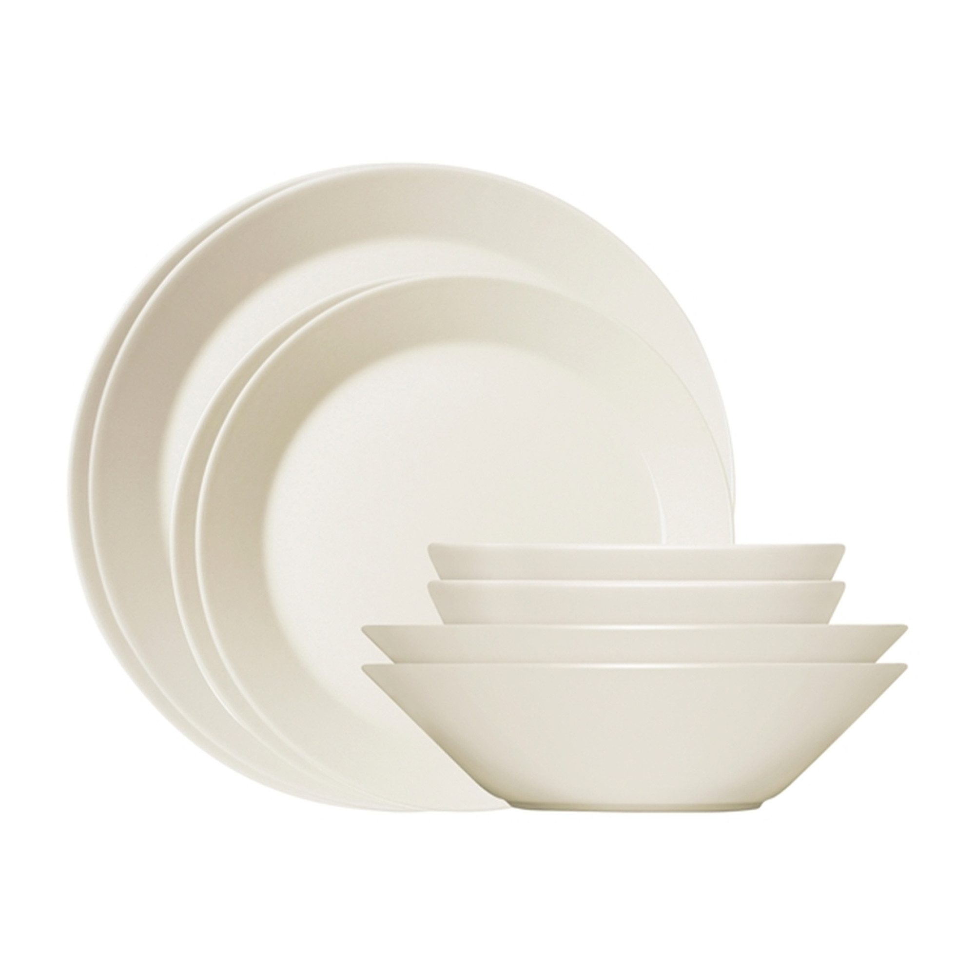 IITTALA Geschirr-Set Iittala Teema Geschirr Starterset 8er Set Weiss, Porzellan