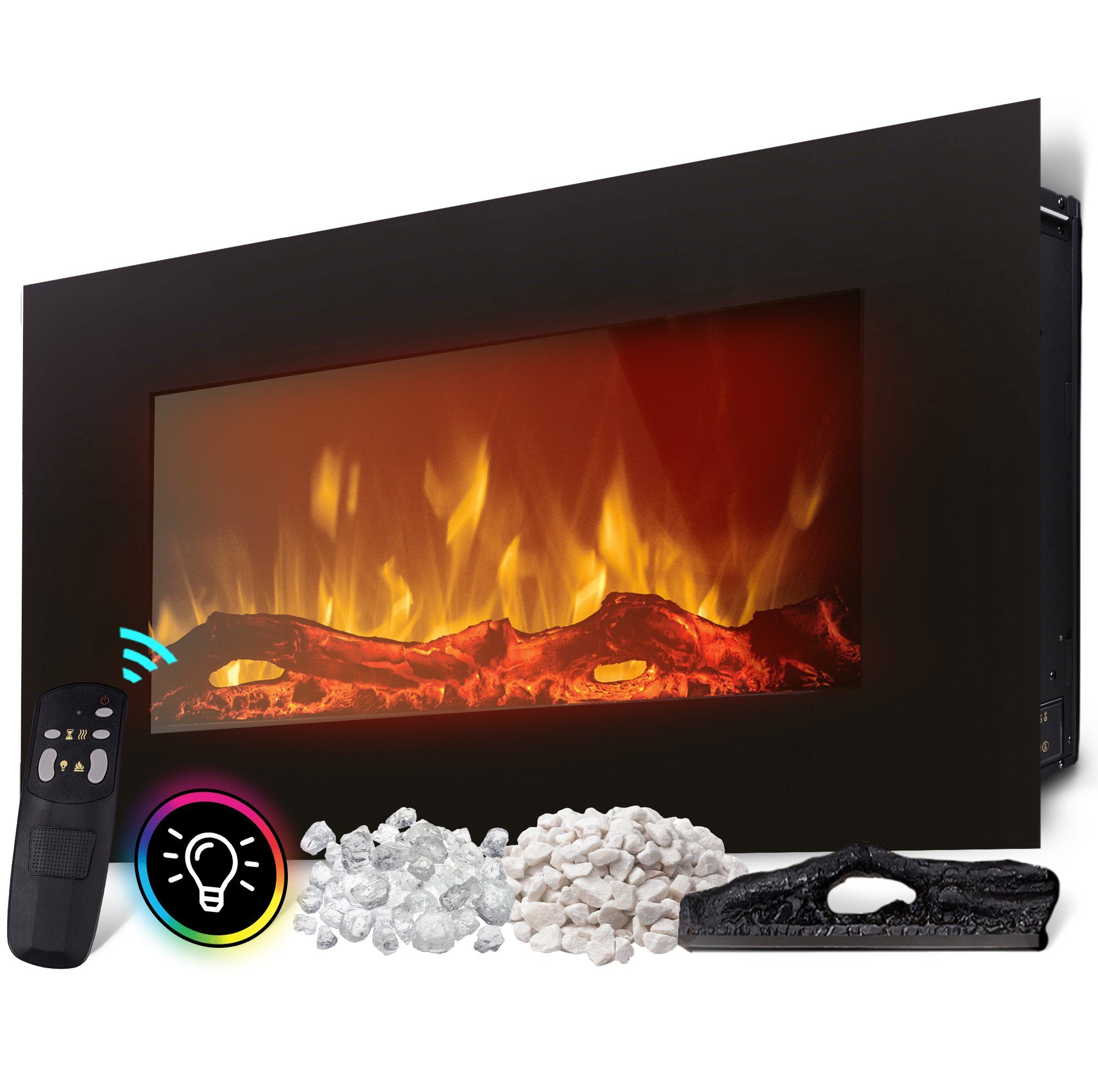 Heidenfeld Elektrokamin Kamin Heizung Wandkamin HF-WK300 günstig online kaufen