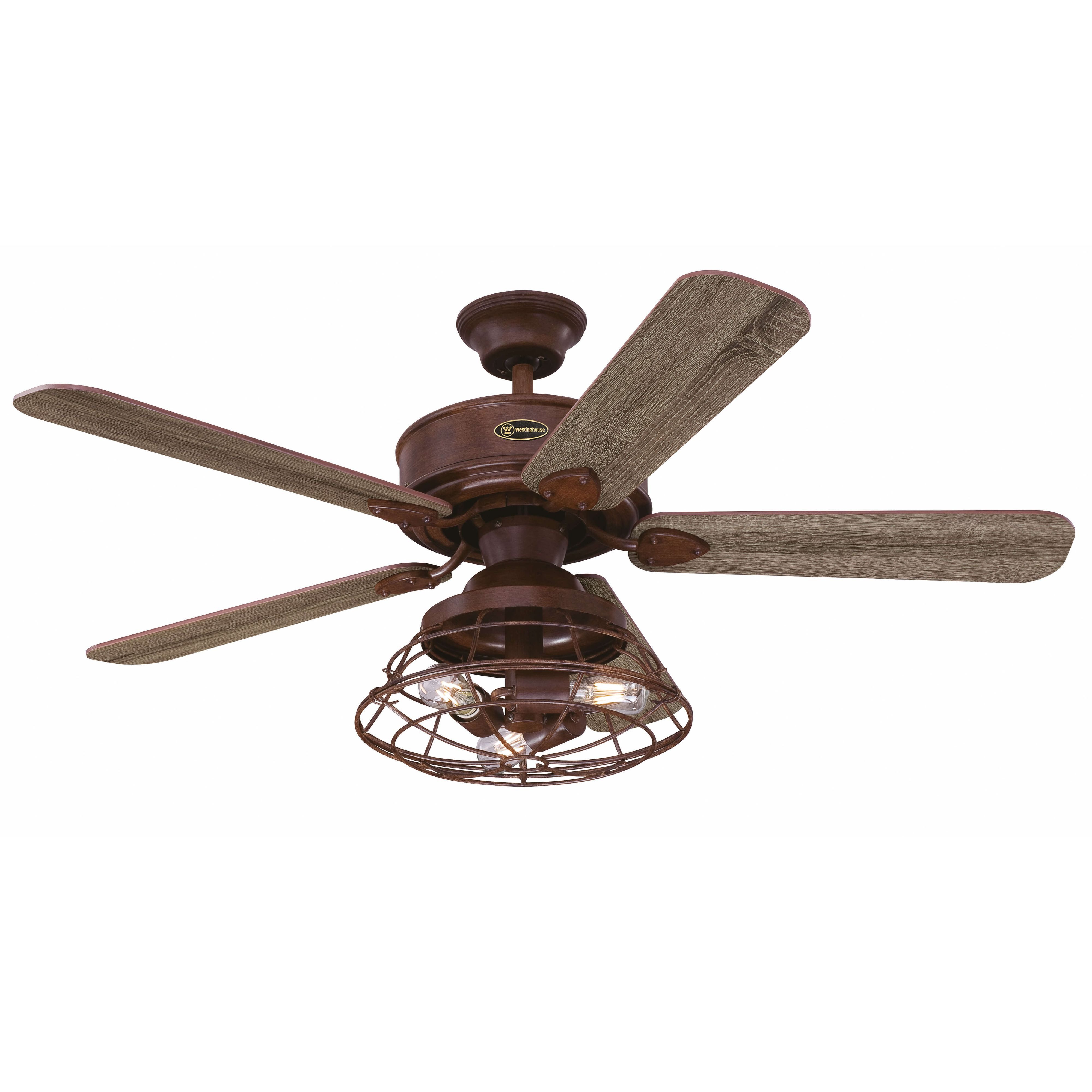 Westinghouse Deckenventilator Deckenventilator Barnett Braun 122 cm mit LED Leuchte