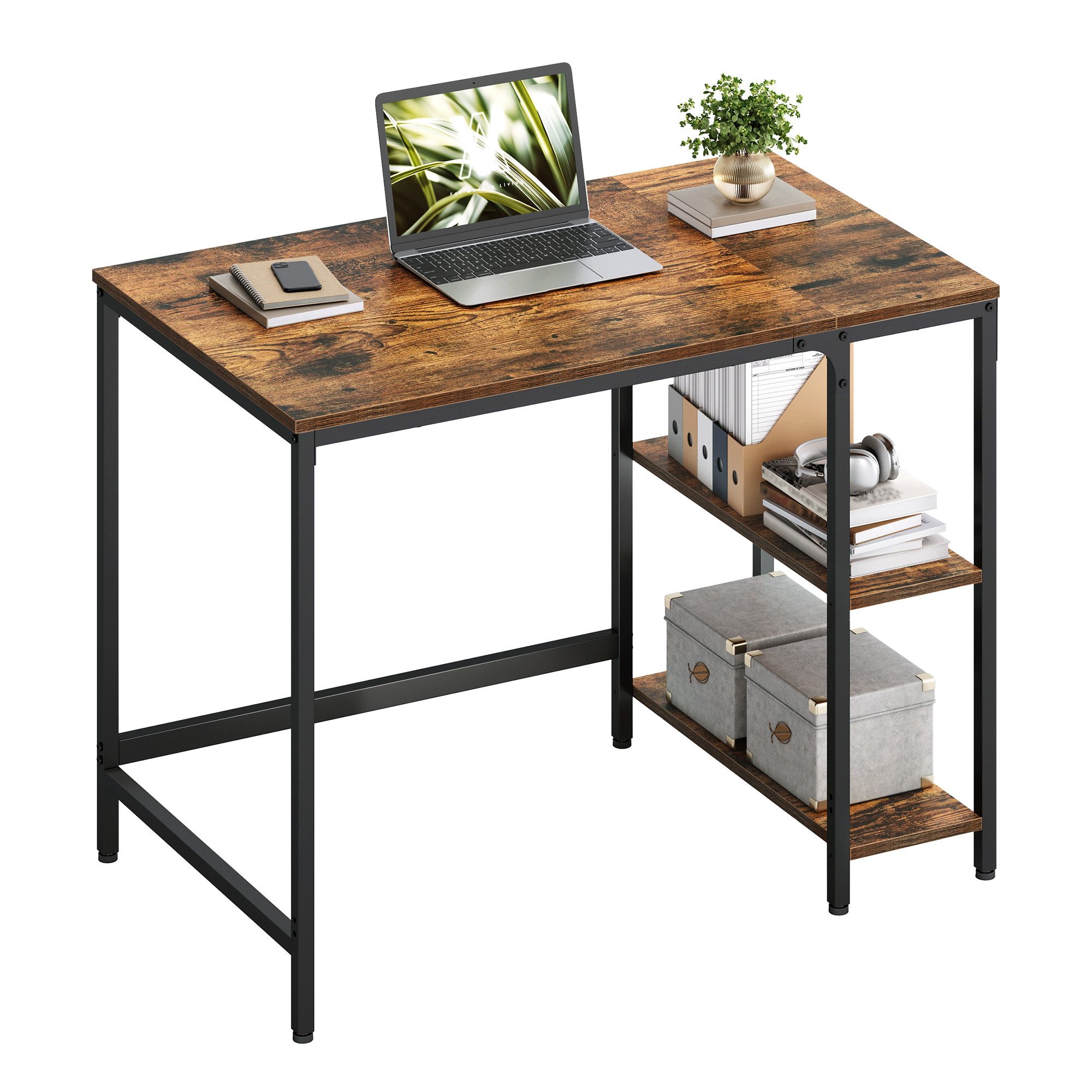 VASAGLE Schreibtisch Computertisch, Tisch, Bürotisch, 100/120/140cm, mit 2 günstig online kaufen