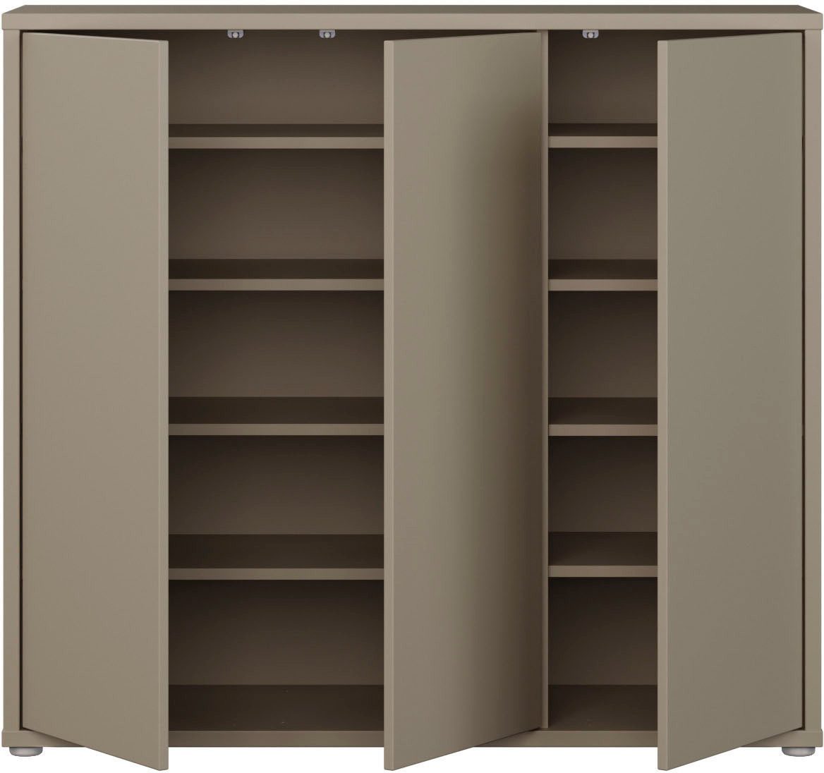 FORTE Schuhschrank Alice Springs, Schuhschrank, Platz für 20 Paar Schuhe, 3 Türen (B/H/T 109,2/99,1/34,9 cm) Stauraumschrank, Mehrzweckschrank, grifflose Front, – Bild 4 von 5