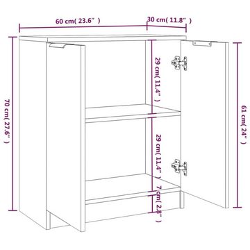 vidaXL Sideboard Sideboards 2 Stk. Schwarz 60x30x70 cm Holzwerkstoff (2 St)