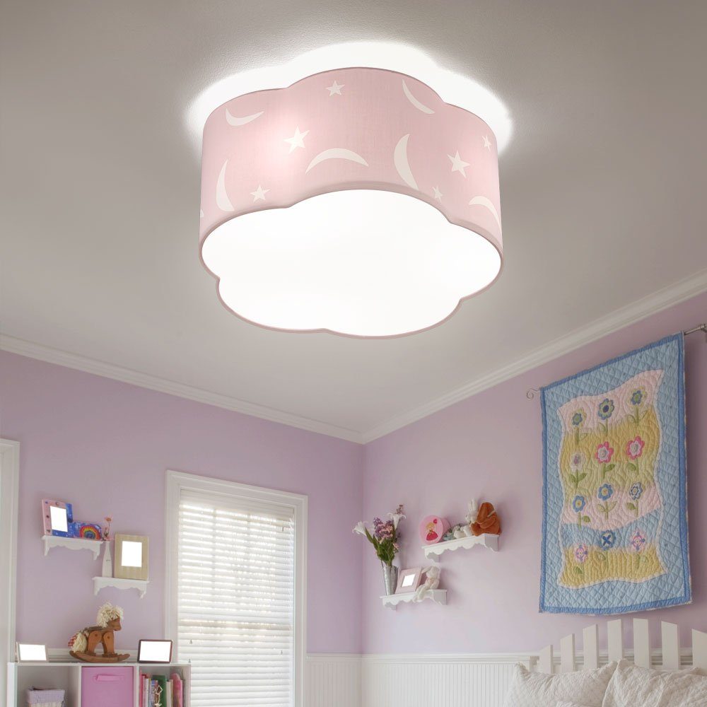 etc-shop Dekolicht, inklusive, nicht Kinderzimmer Leuchtmittel Deckenlampe Deckenleuchte rosa Wolke Kinderleuchte