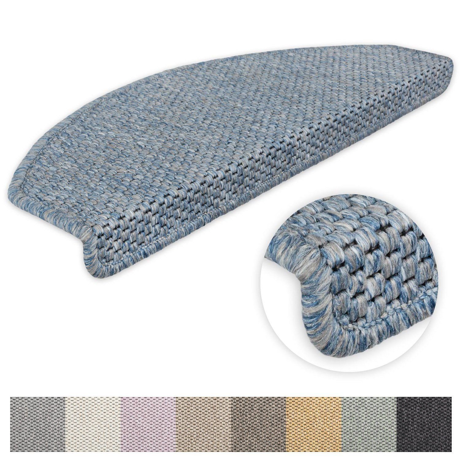 Metzker® Stufenmatte Stufenmatten Göteborg Halbrund Aquablau 15 Stück, halb günstig online kaufen