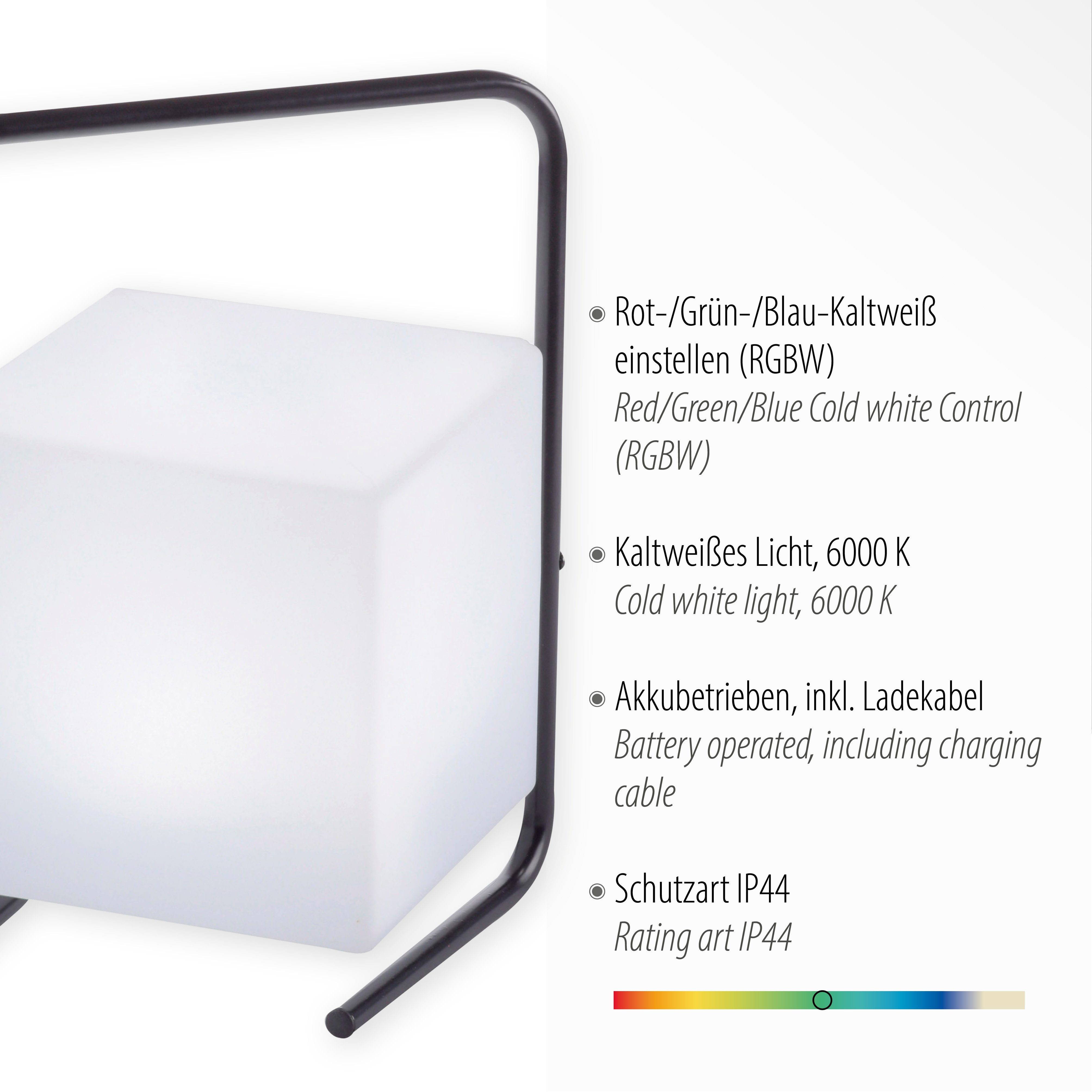 JUST LIGHT LED Außen-Stehlampe KENO, LED fest integriert, Warmweiß, LED