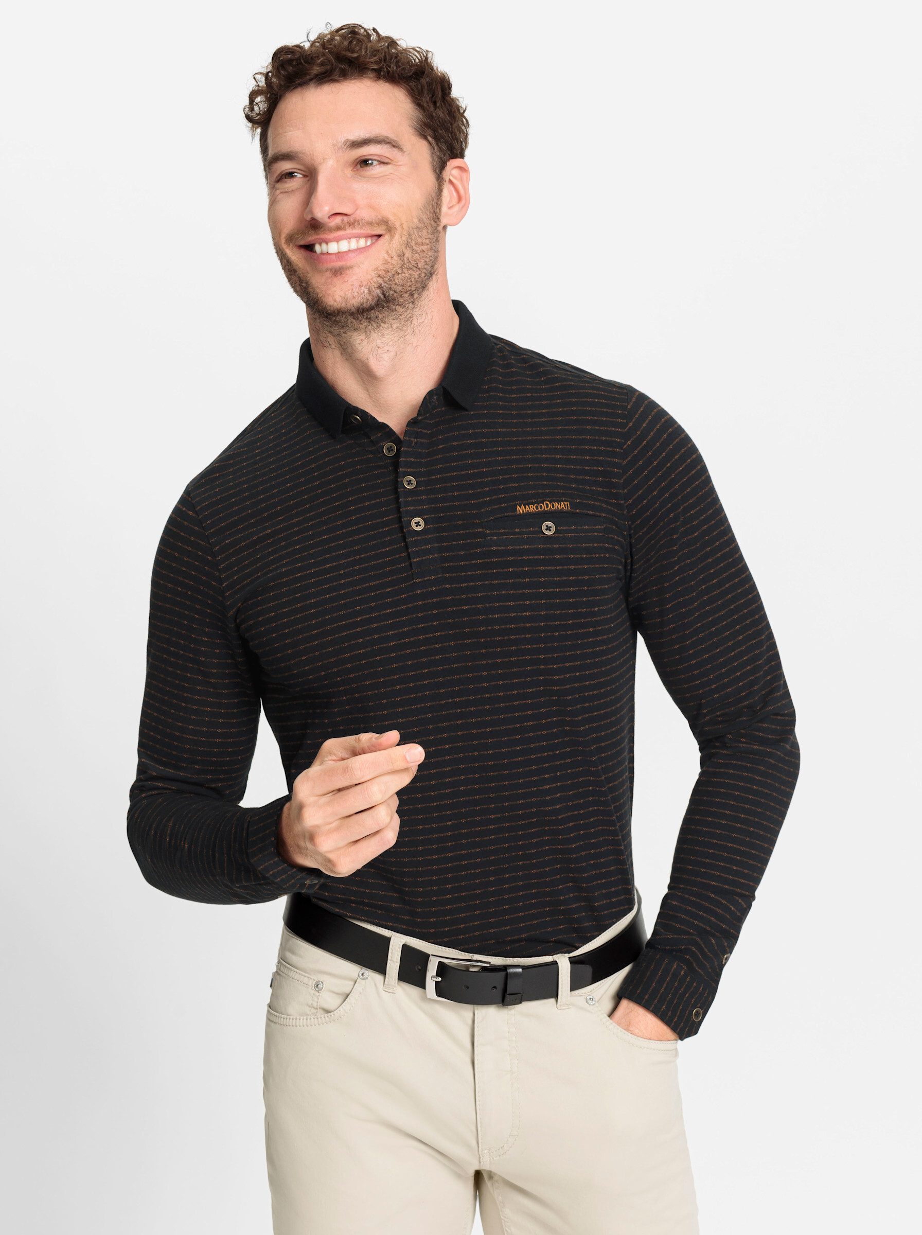 Marco Donati Poloshirt "Langarm-Shirt", (1 tlg.) günstig online kaufen