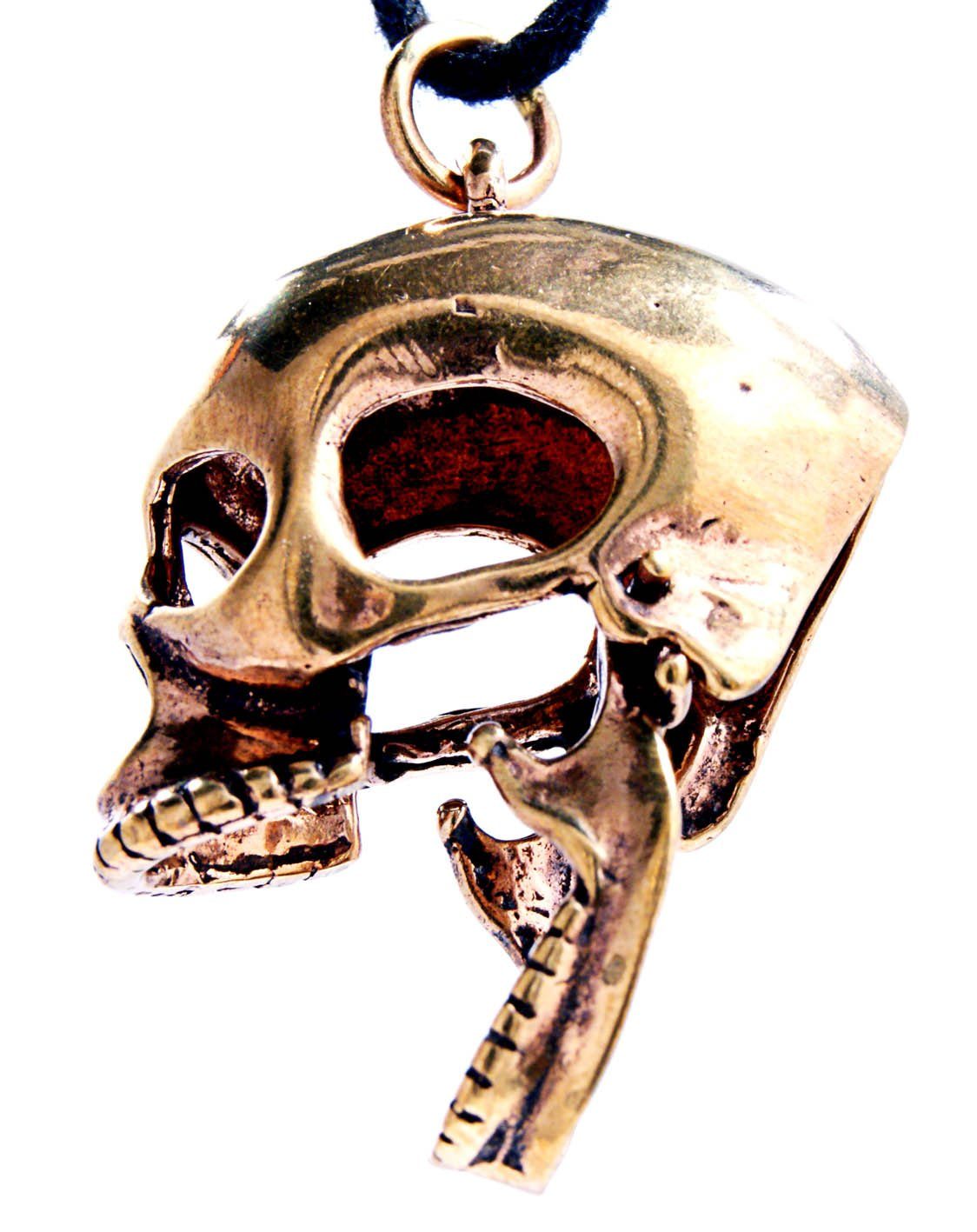 Kiss of Leather Kettenanhänger großer Totenkopf Schädel Skull Biker Rocker  Anhänger Bronze