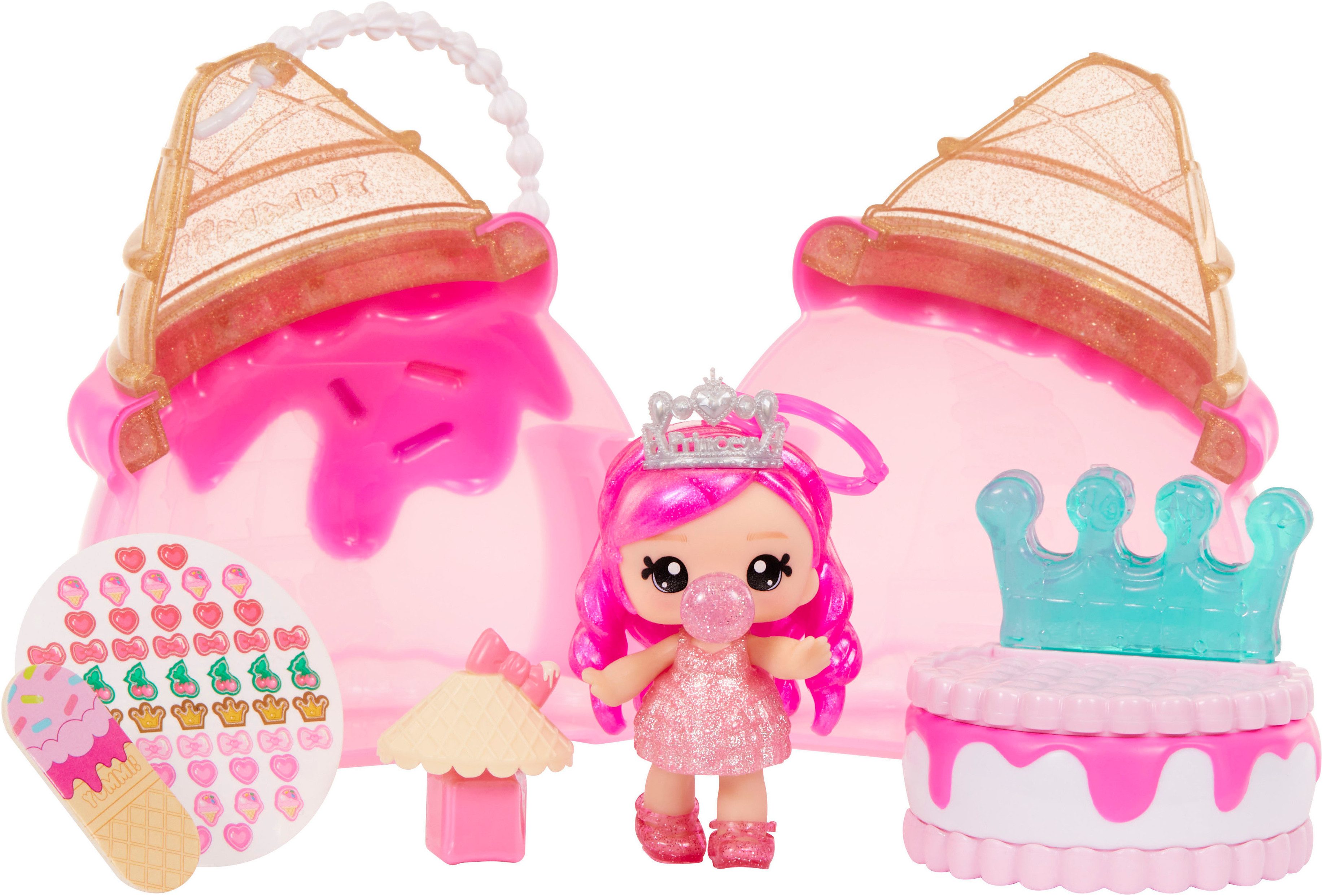 YUMMILAND Minipuppe Yummiland Beauty Bag Playset + Lip Gloss Doll - Ice Cream Beauty Bag, inklusive Schlüsselanhänger