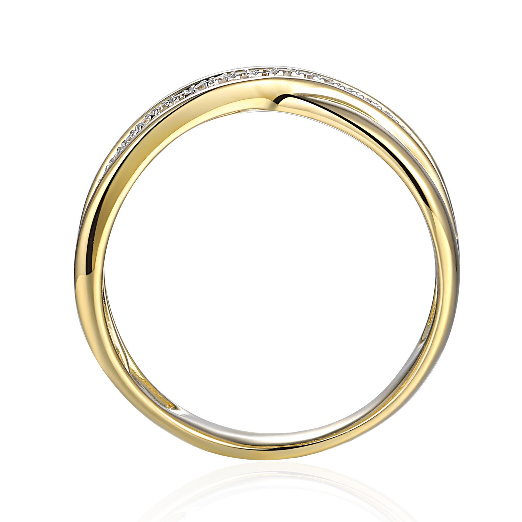 Stella-Jewellery Solitärring 585er Gelbgold Ring Fashion Diamant ca. 0,10 ct. (inkl. Etui), mit 23 Brillanten 0,10ct. - poliert