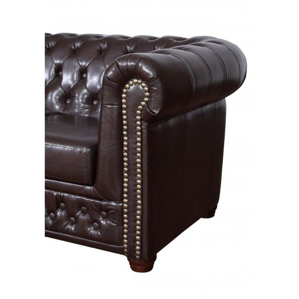 JVmoebel Sofa Braune Chesterfield Sofagarnitur Polstermöbel Made Couch in 3+2+1 Neu, Europe