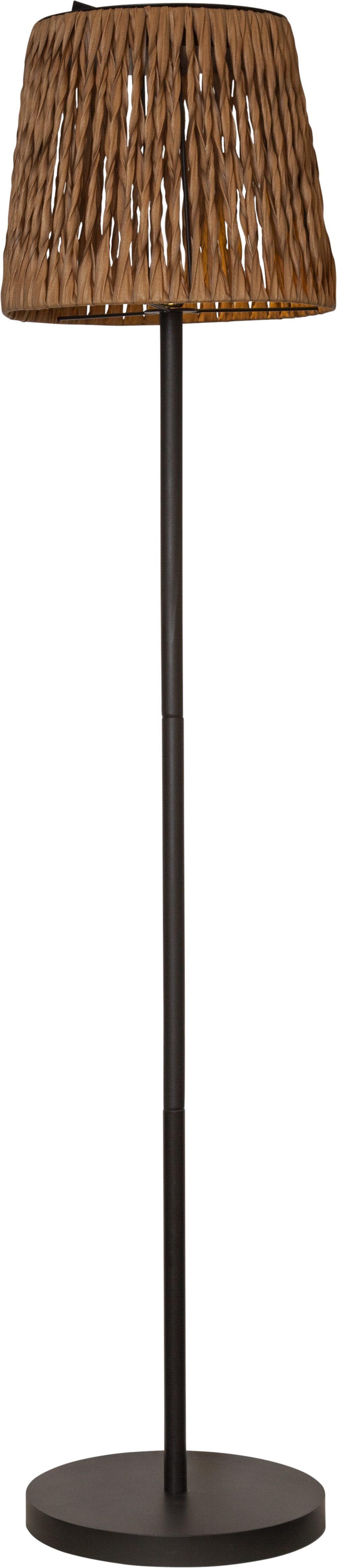 STAR TRADING LED Solarleuchte Solarlampe Cesta, Tageslichtsensor, LED fest integriert, Warmweiß, Dämmerungssensor, synthetische Rattan-Optik