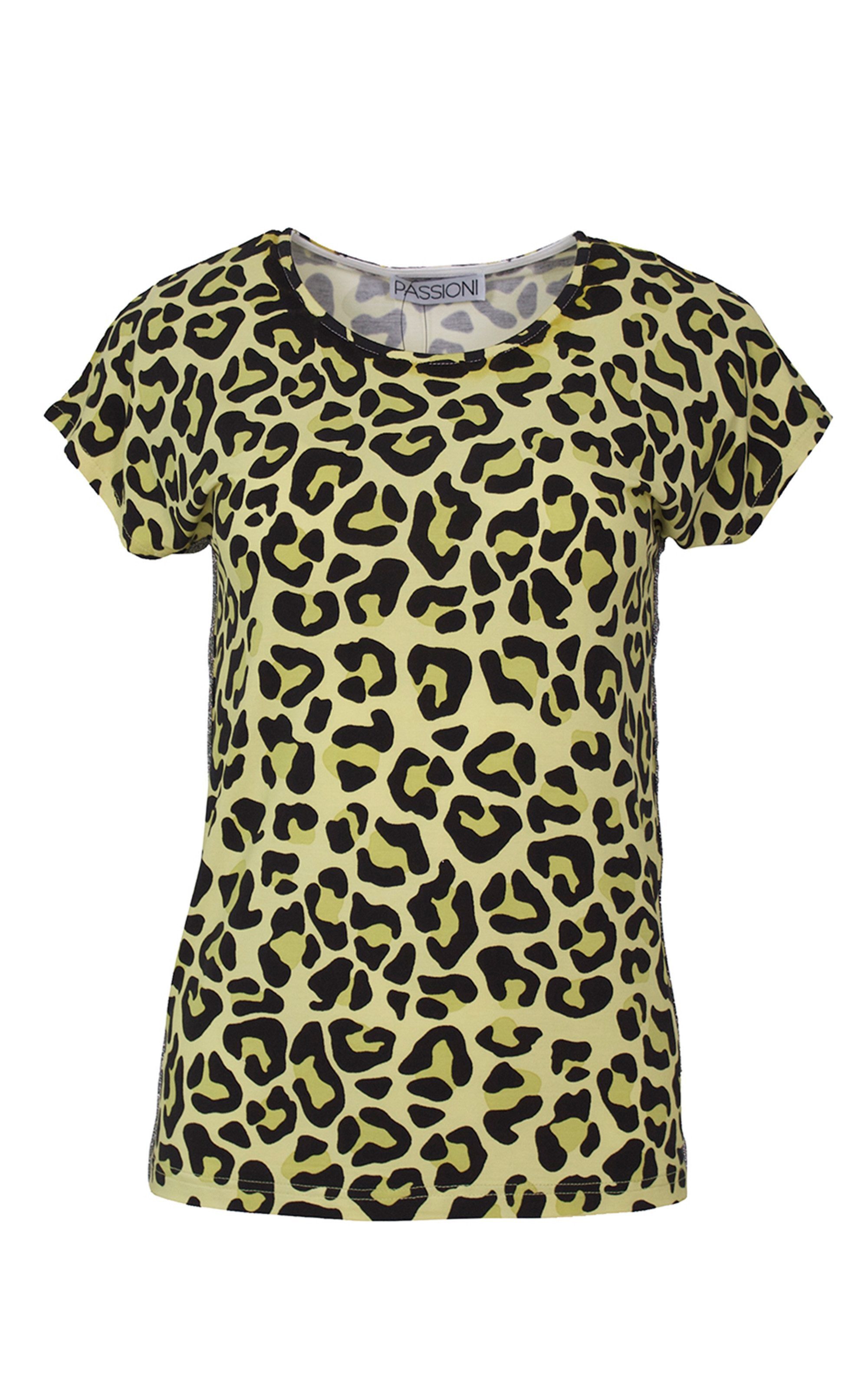 Passioni T-Shirt mit Leoparden-Print und Rundhalsausschnitt günstig online kaufen