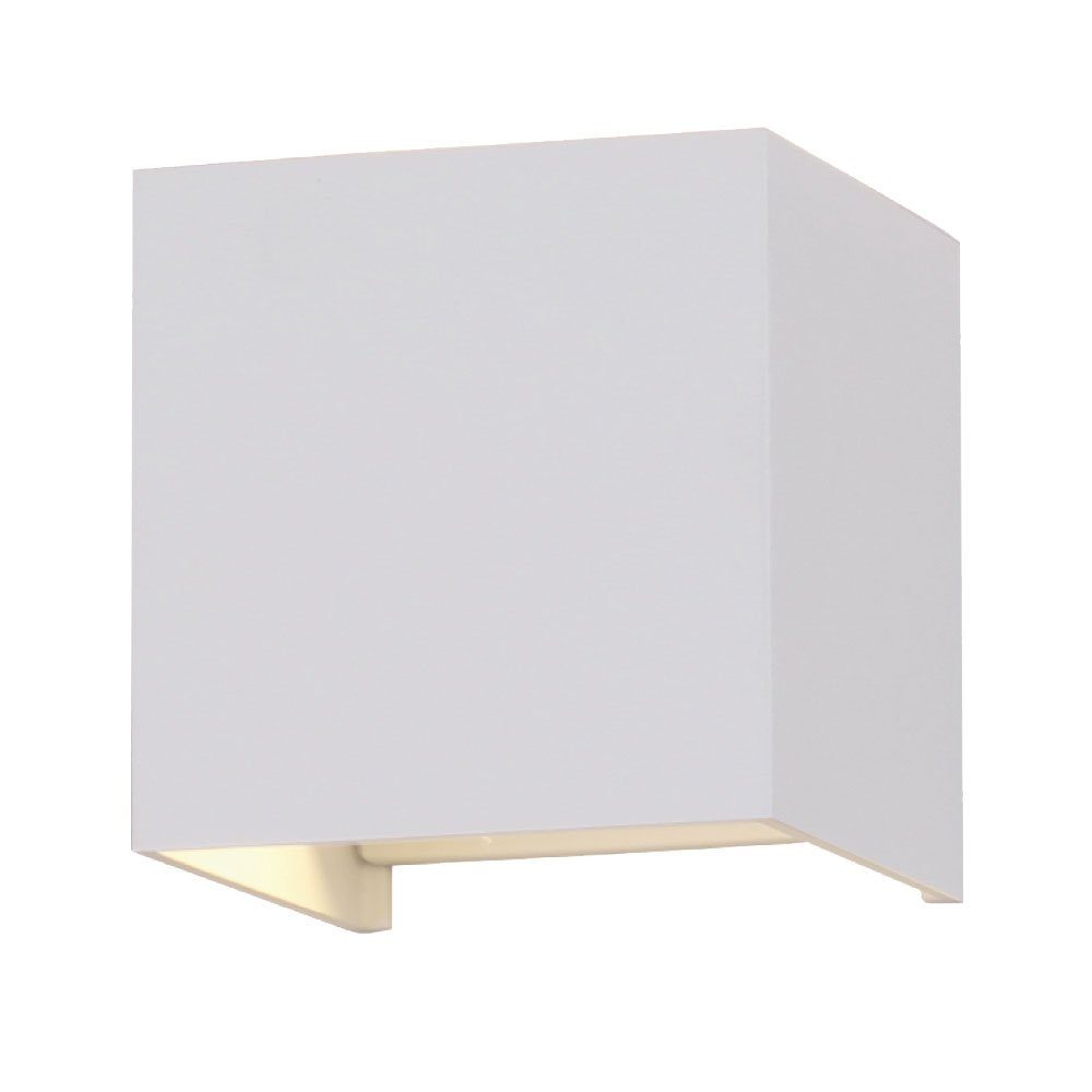 WALL fest CHIP LED-Leuchtmittel WHITE 5W Neutralweiß, SQUARE 4000K LAMP etc-shop BRIDGELUX Außen-Wandleuchte, verbaut,