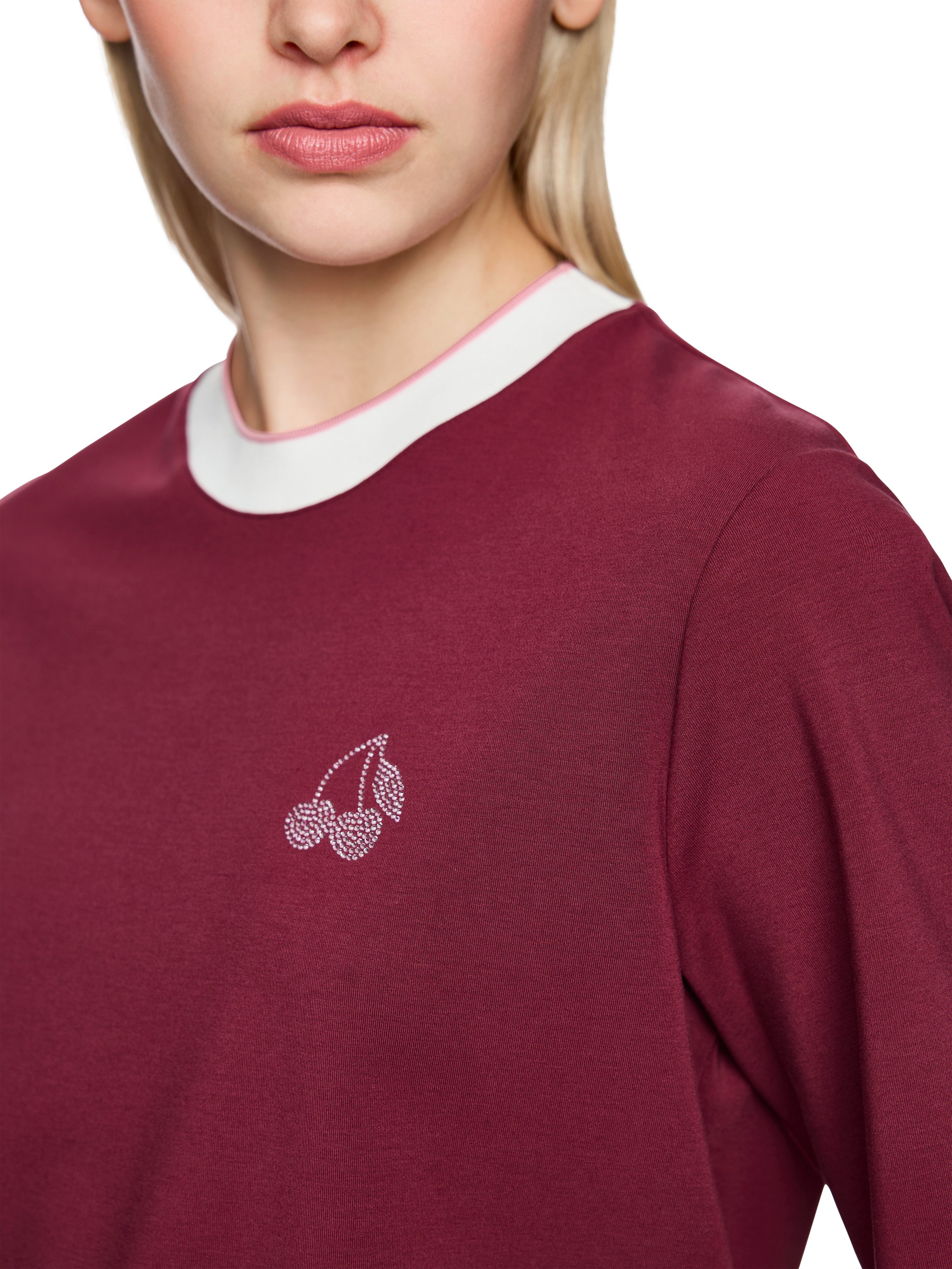 Marc Cain T-Shirt Mon Cherry Premium Damenmode gerade Form, Rundhals