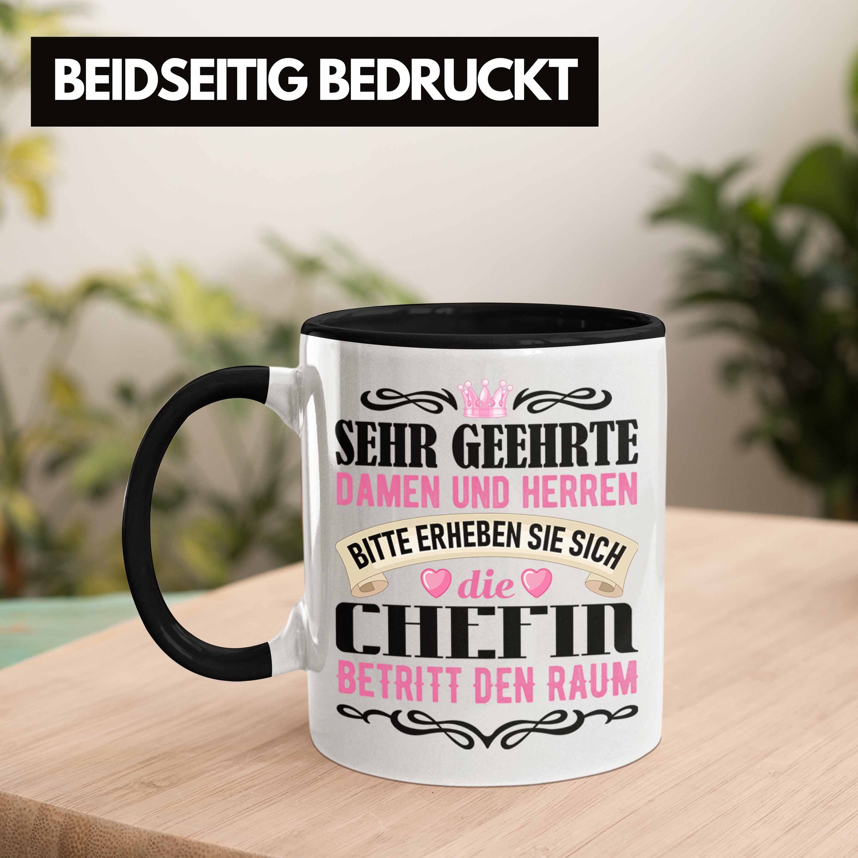Tasse Für Die Chefin Zum Abschied – Personalisiert Mit Spruch, Beidseitig Bedruckt (Rosa)