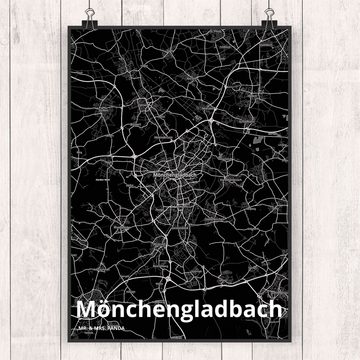 Mr. & Mrs. Panda Poster DIN A5 Mönchengladbach - Geschenk, Stadt Dorf Karte Landkarte Map Sta, Stadt Black (1 St), Detailreiche Motive