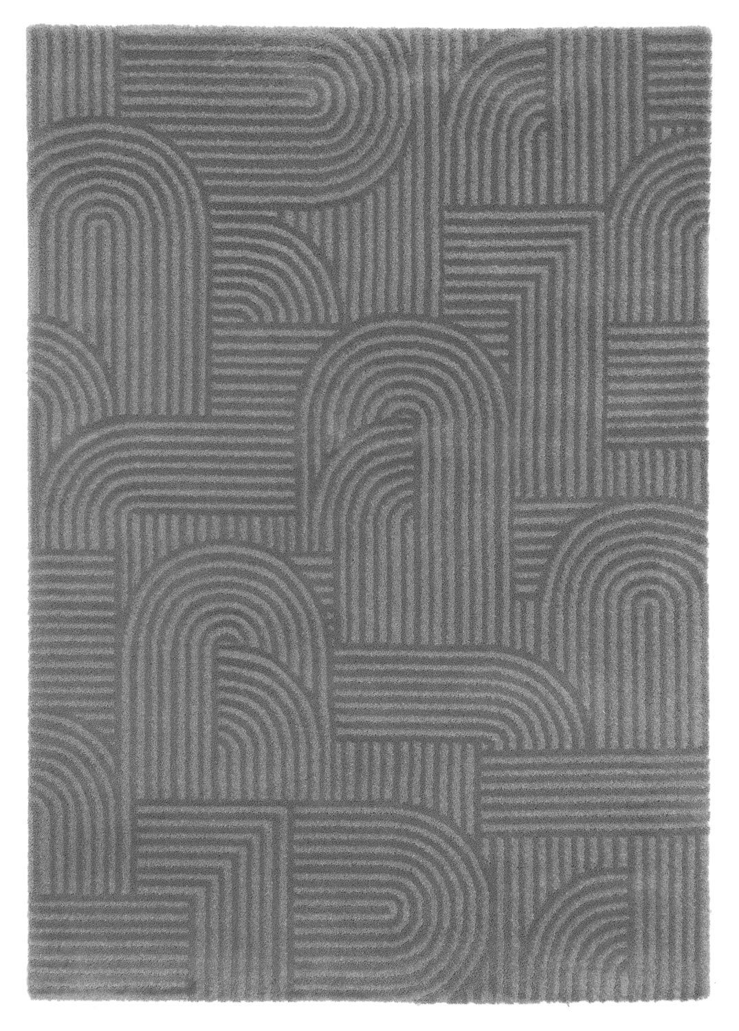 Grau, 150 x rechteckig, Polypropylen, Rugs, cm, Balta 80 Gemustert, MOON, 17 mm Höhe: Teppich