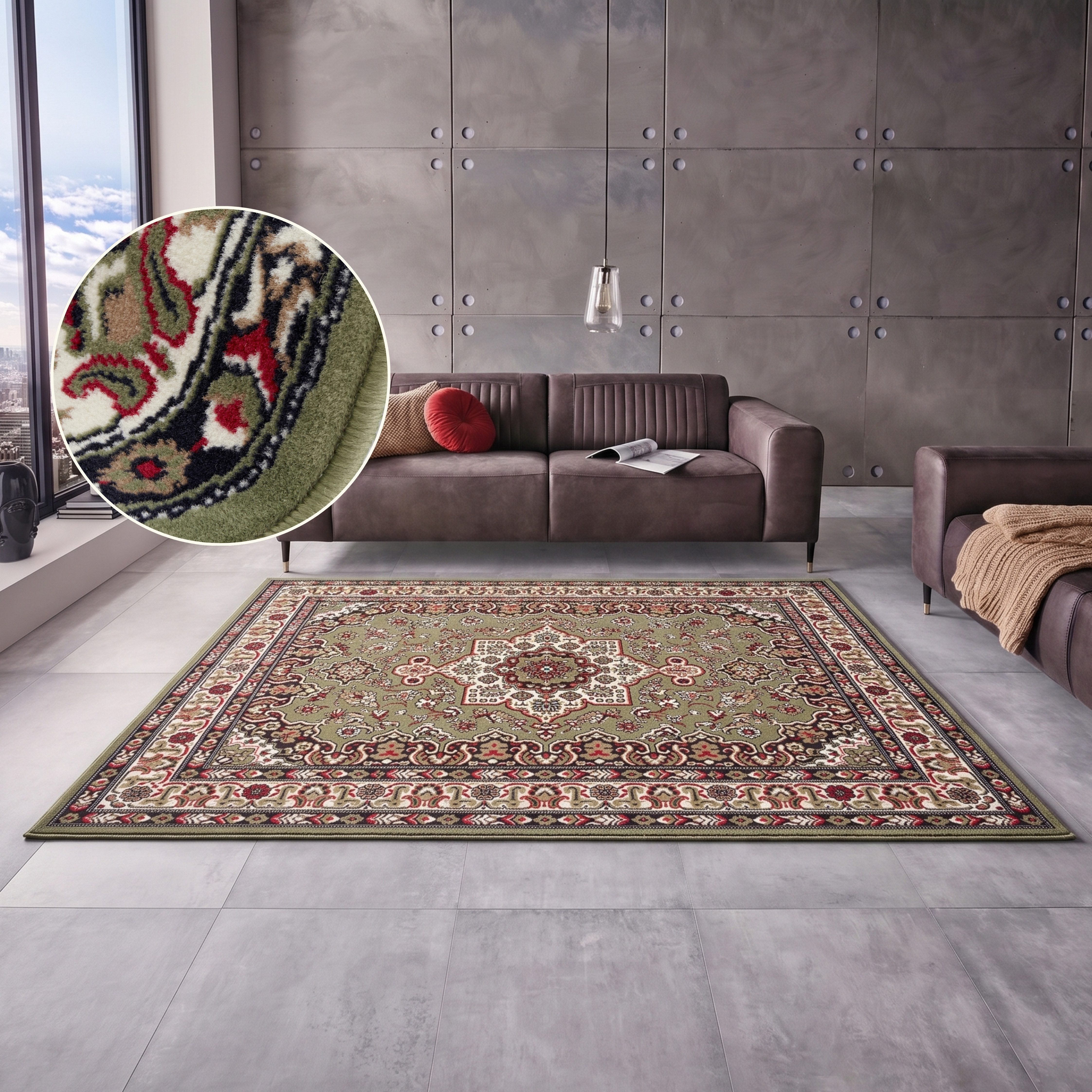 HANSE Home Teppich Parun Täbriz, rechteckig, Höhe: 9 mm, Kurzflor, Orient, Läufer, Vintage, Esszimmer, Wohnzimmer, Flur