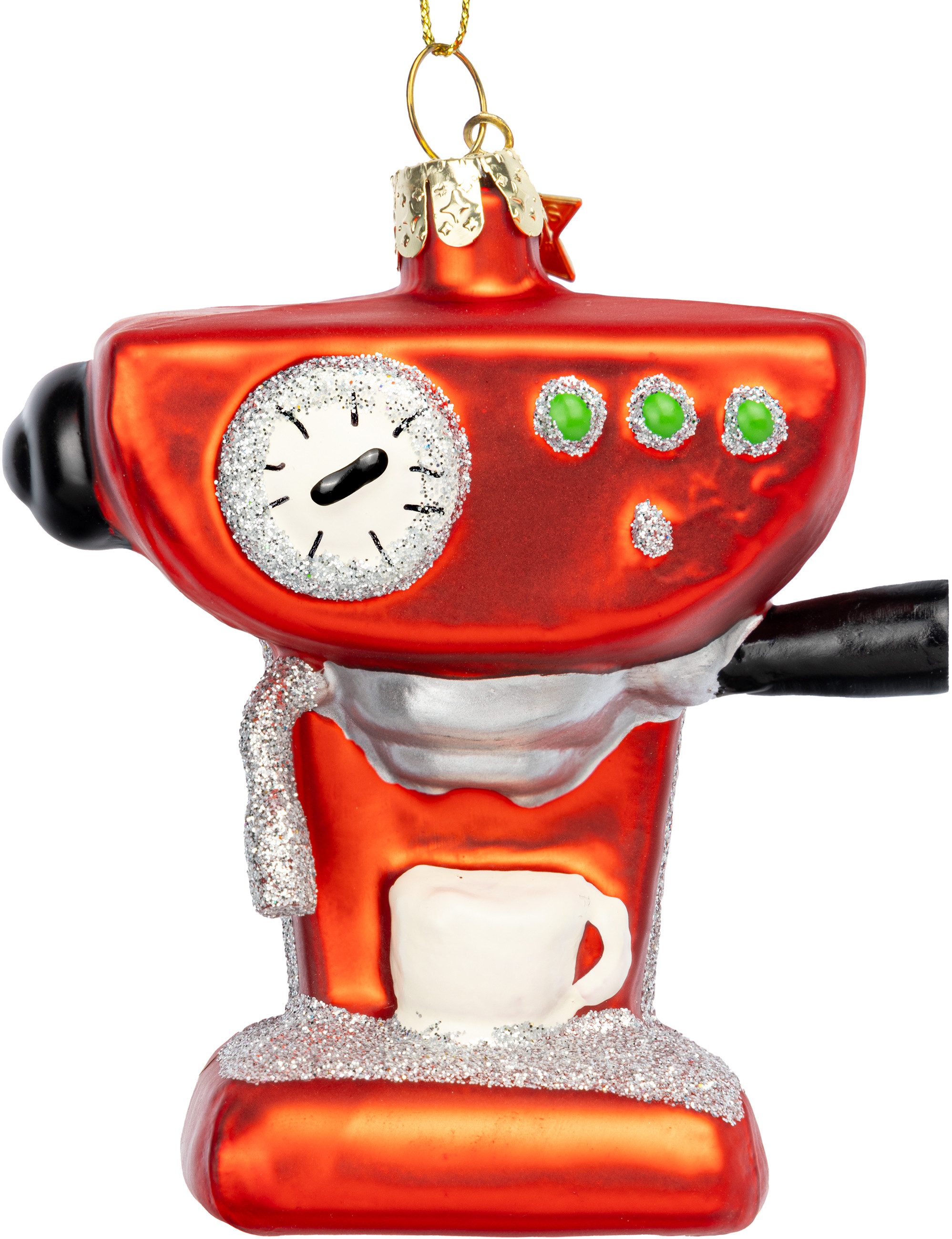 Christbaumschmuck BS570 Espresso Maschine Glas Figur Weihnachtsbaum Anhänger