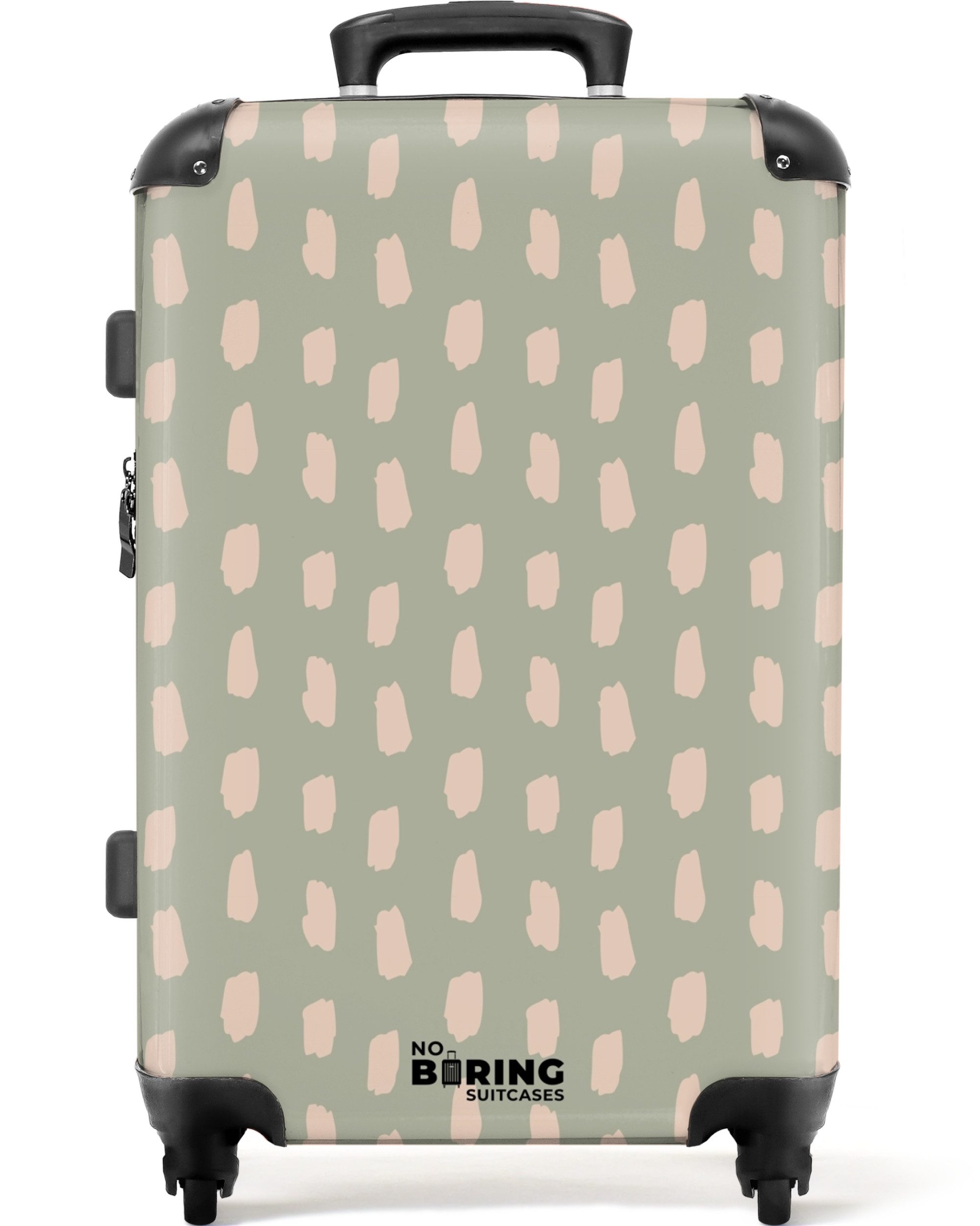 NoBoringSuitcases.com© Hartschalen-Trolley Grün mit beigen Flecken günstig online kaufen