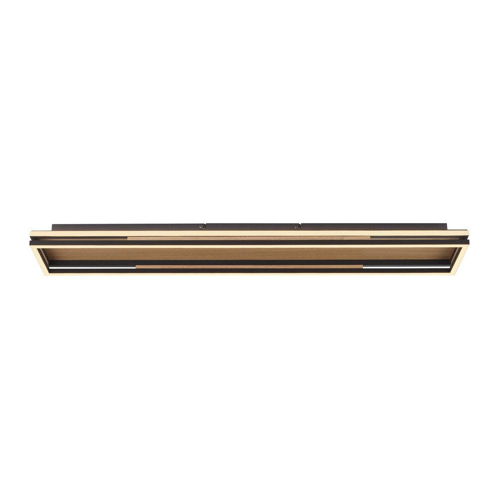 Paul Neuhaus LED Deckenleuchte LED Deckenlampe SVEJA Holz, CCT-Farbtemperaturregelung, Dimmfunktion, 2x LED Board 23W, Warmweiß bis Kaltweiß, CCT Farbwechsel dimmbar Funk-Fernbedienung