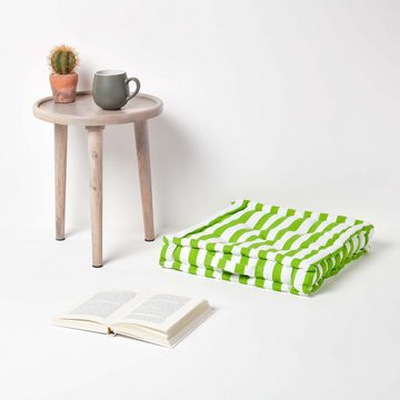 Homescapes Bodenkissen Sitzkissen Breite Streifen grün 40 x 40 x 10 cm