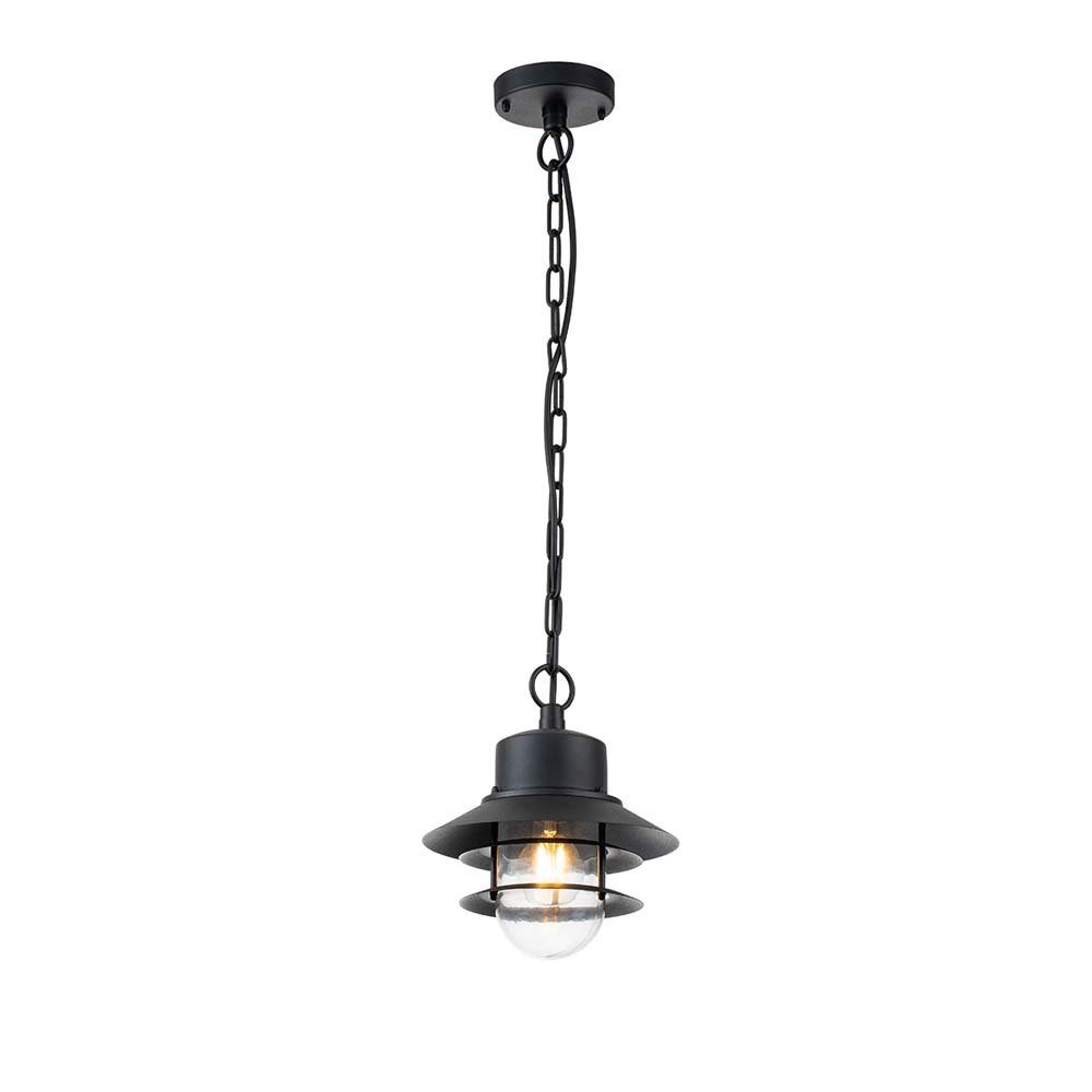 Elstead LIGHTING Außen-Deckenleuchte, Leuchtmittel nicht inklusive, Außenleuchte Pendellampe Hängelampe Balkonlampe Edelstahl Glas klar