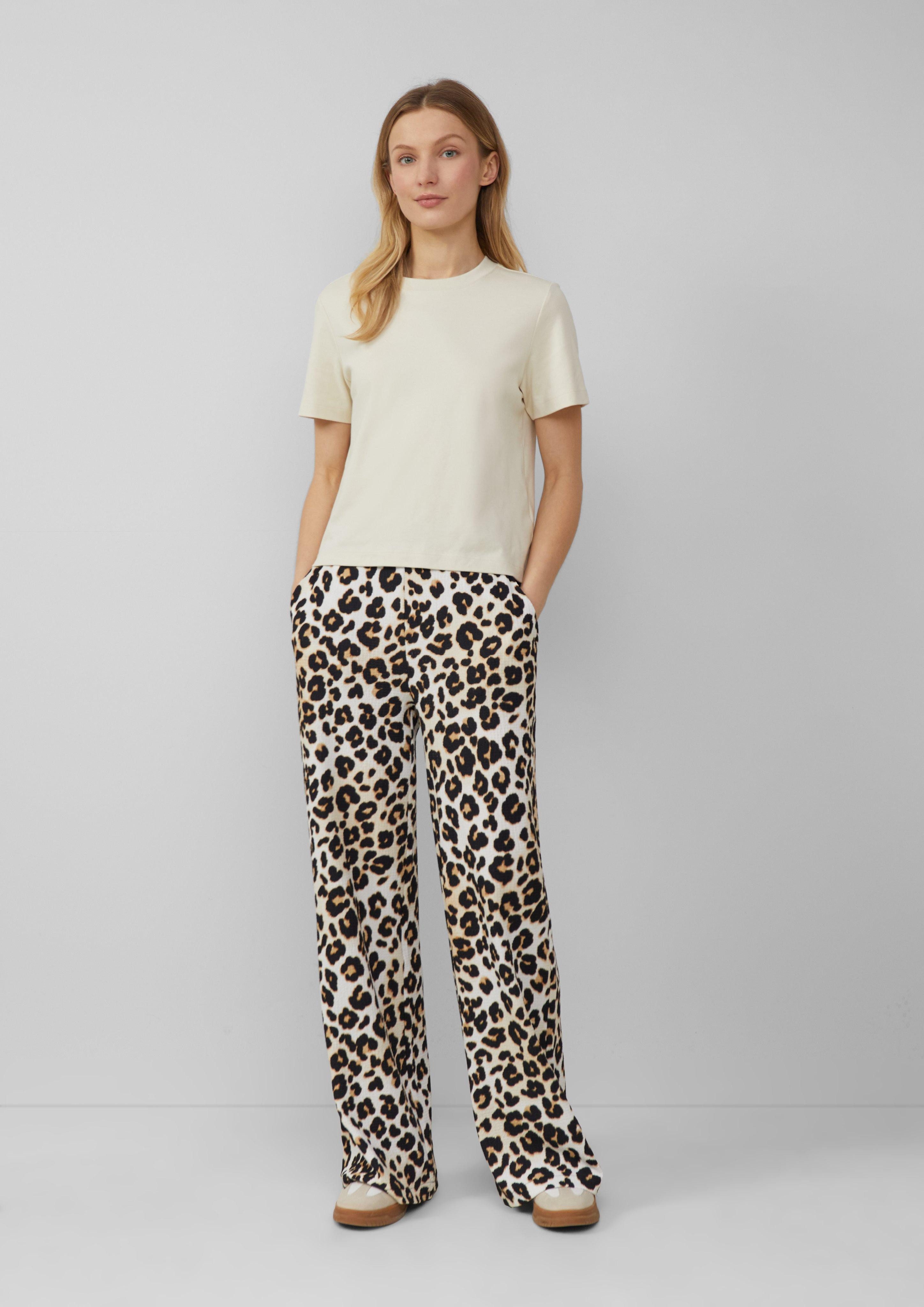 s.Oliver Stoffhose Wide-Leg Hose mit Leo-Muster günstig online kaufen