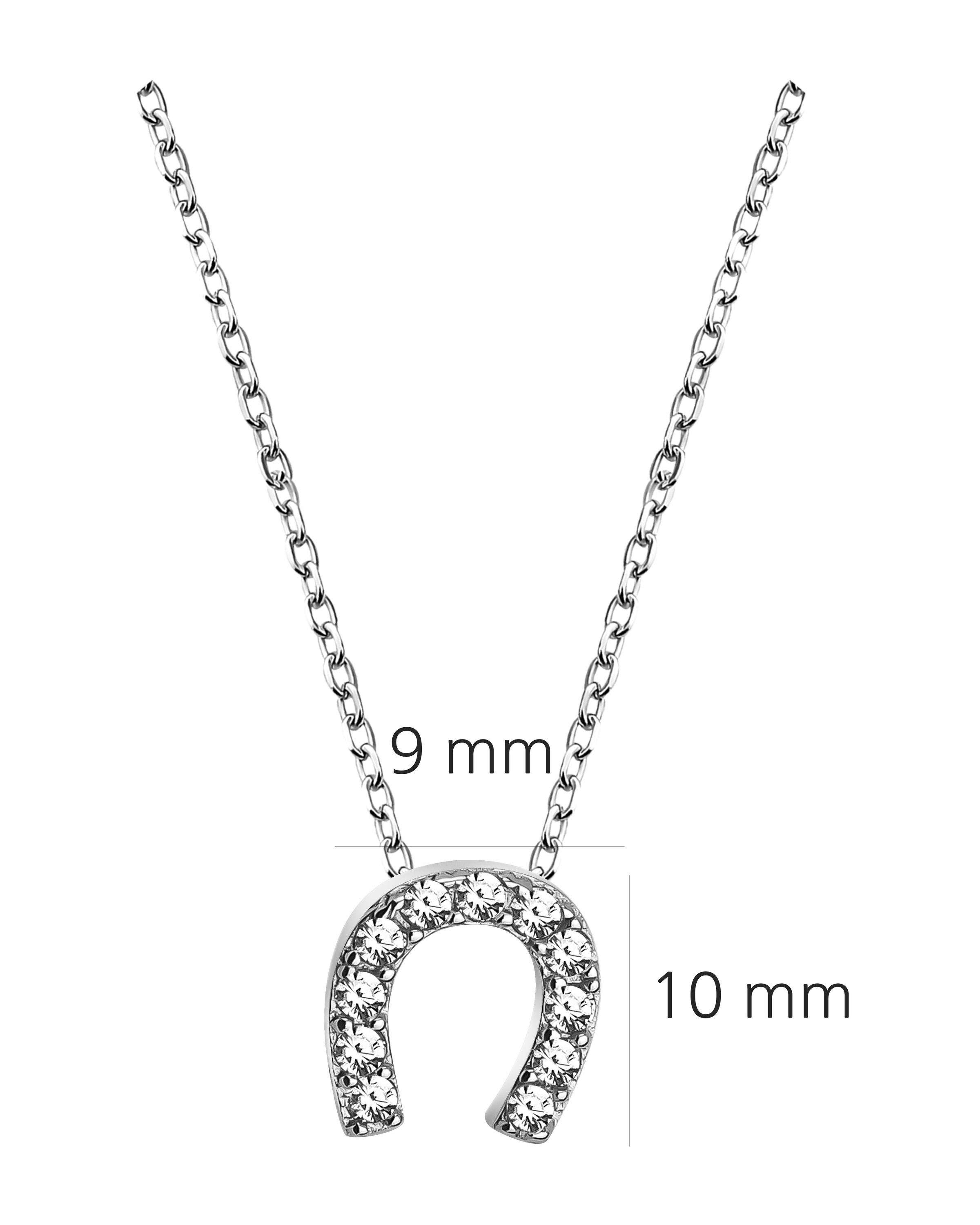 Hufeisen, Sofia Schmuck Milani mit 925 Kette Damen Anhänger Silber