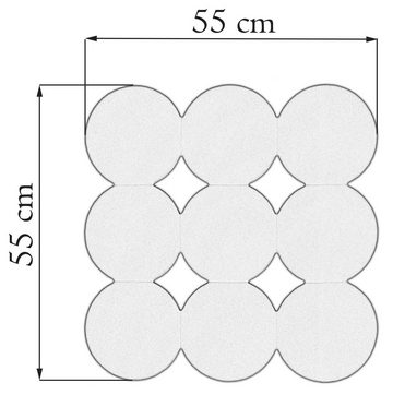 Duschmatte Giotto Lashuma, Höhe 5 mm, rutschhemmend, Kautschuk, quadratisch, Duscheinlage Quadratisch, Kautschukmatte 55x55 cm