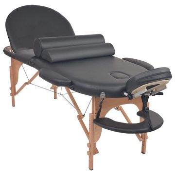 vidaXL Massageliege Massageliege Tragbar mit 2 Lagerungskissen 4 cm Polsterung Oval