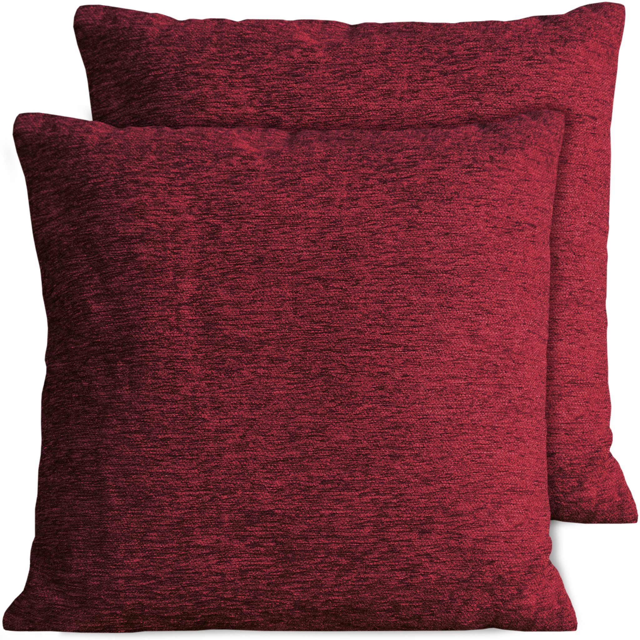 matches21 HOME & HOBBY Kissenbezüge 2er Set Kissenhüllen 45x45 cm dunkelrot günstig online kaufen