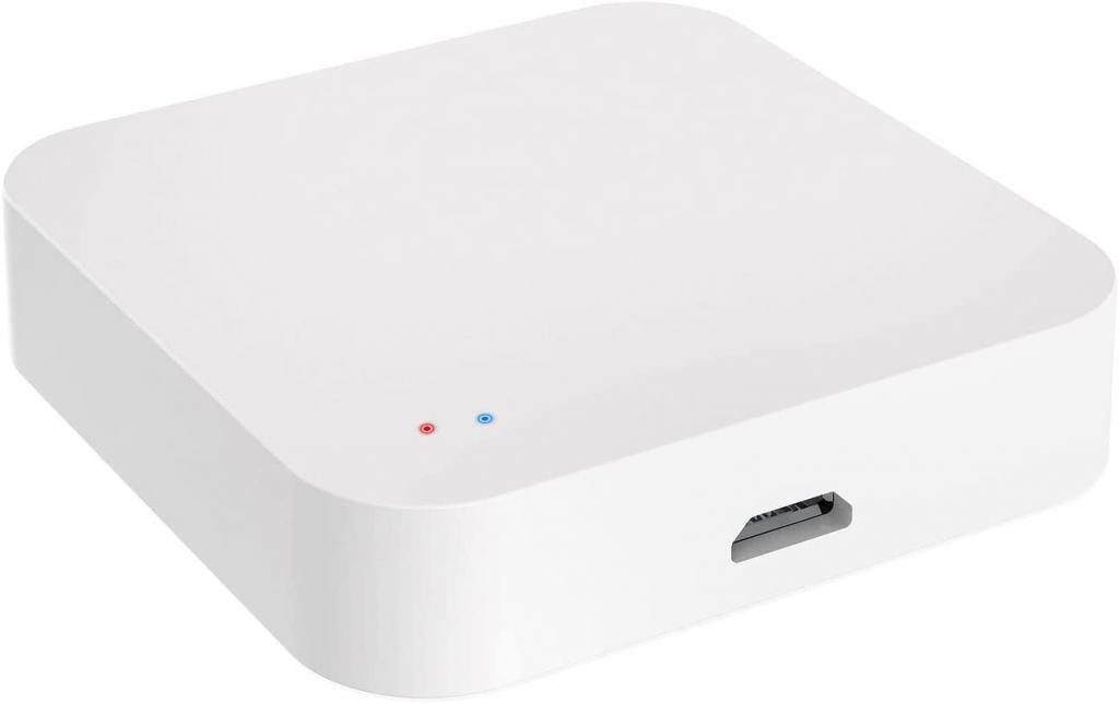 Luminea Home-Control WLAN-Steuerungsmodul RC-350.duo ZigBee WLAN Gateway Smart Home Zentrale App WiFi Mesh, für zum Steuern kompatibler Geräte, z.B. elektrische Türschließzylinder oder Heizkörper-Thermostate