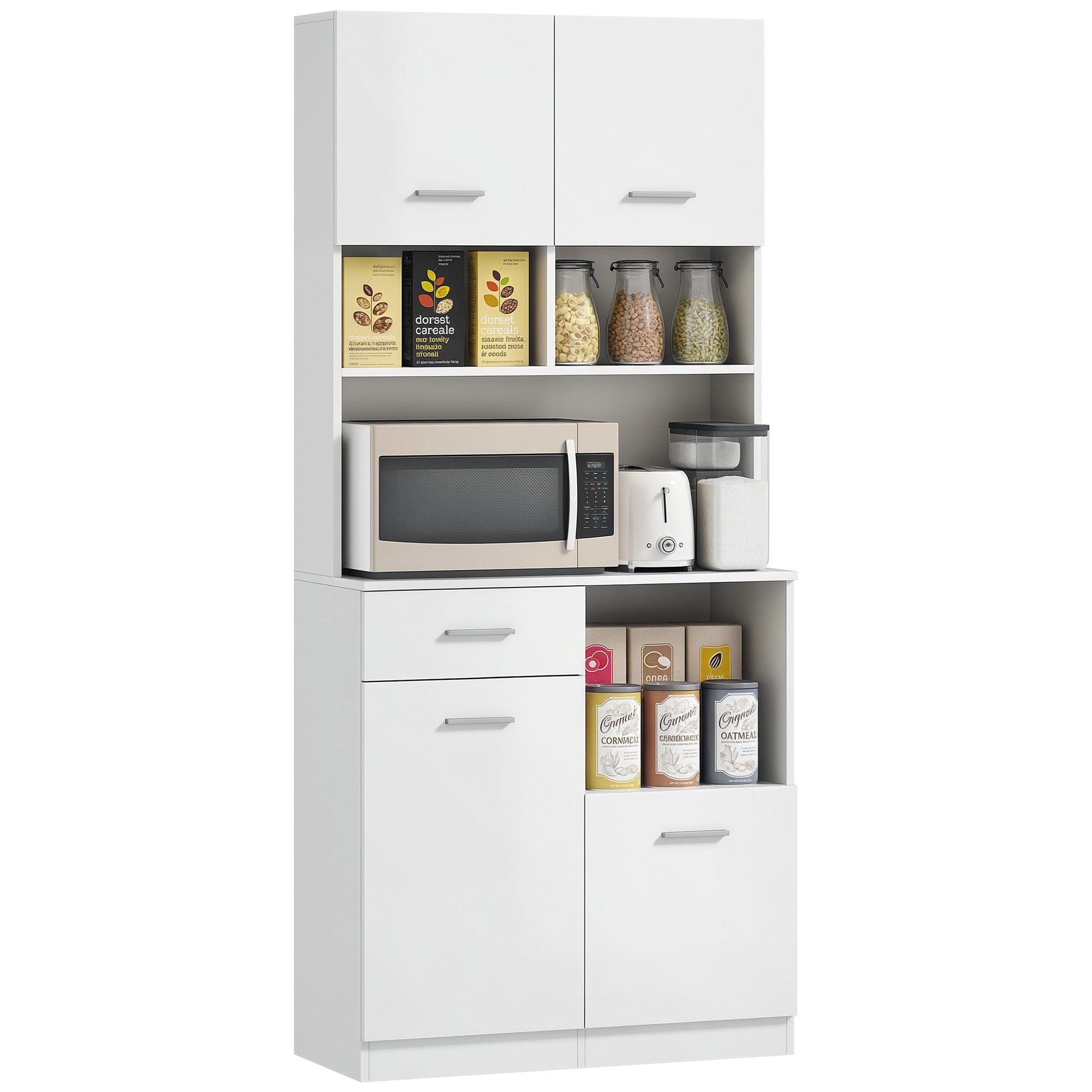 HOMCOM Küchenbuffet Hochschrank mit verstellbaren Regal, günstig online kaufen